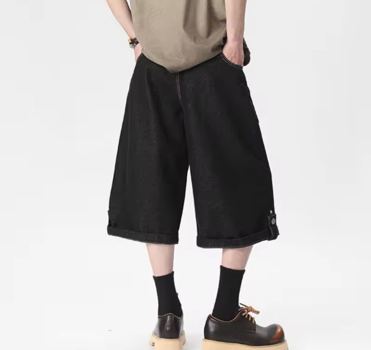 Japanese Brand × Jean Straight Leg Short Denim Size US 31 - 2 Thumbnail