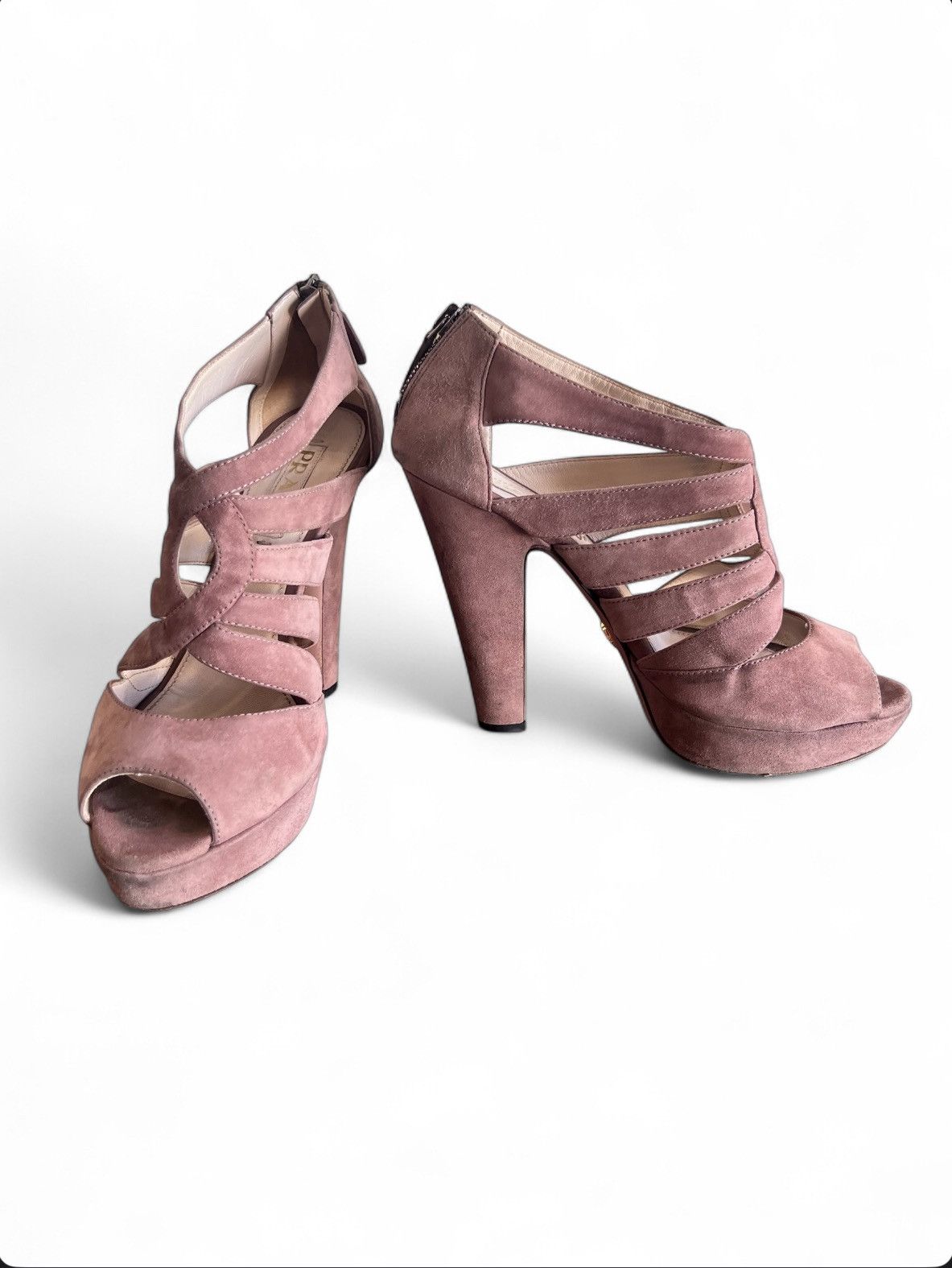 Prada Prada Heels Pink Suede in Leather Lining Size 38 Size US 8 / IT 38 - 1 Thumbnail