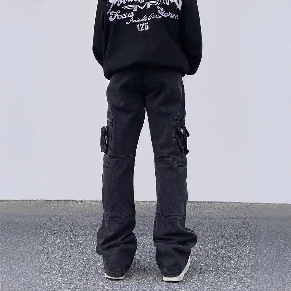 Japanese Brand Retro loose micro flared pocket jeans Size US 32 / EU 48 - 3 Thumbnail