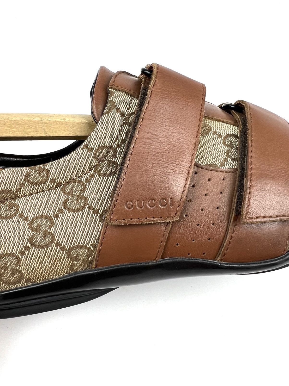 Gucci GUCCI Sneakers Leather Low Top Shoes Straps GG Monogram Men Size US 8 / EU 41 - 12 Thumbnail
