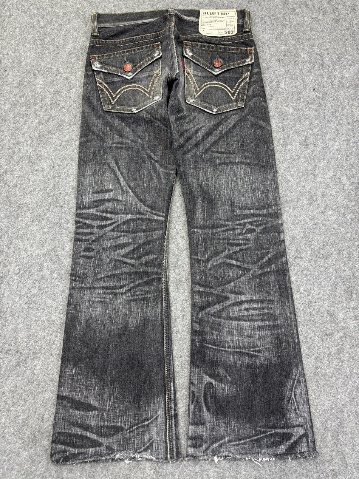 Edwin 💥Flare💥Archival Edwin 503 Chaos Fades Black Denim K15 Size US 31 - 17 Thumbnail