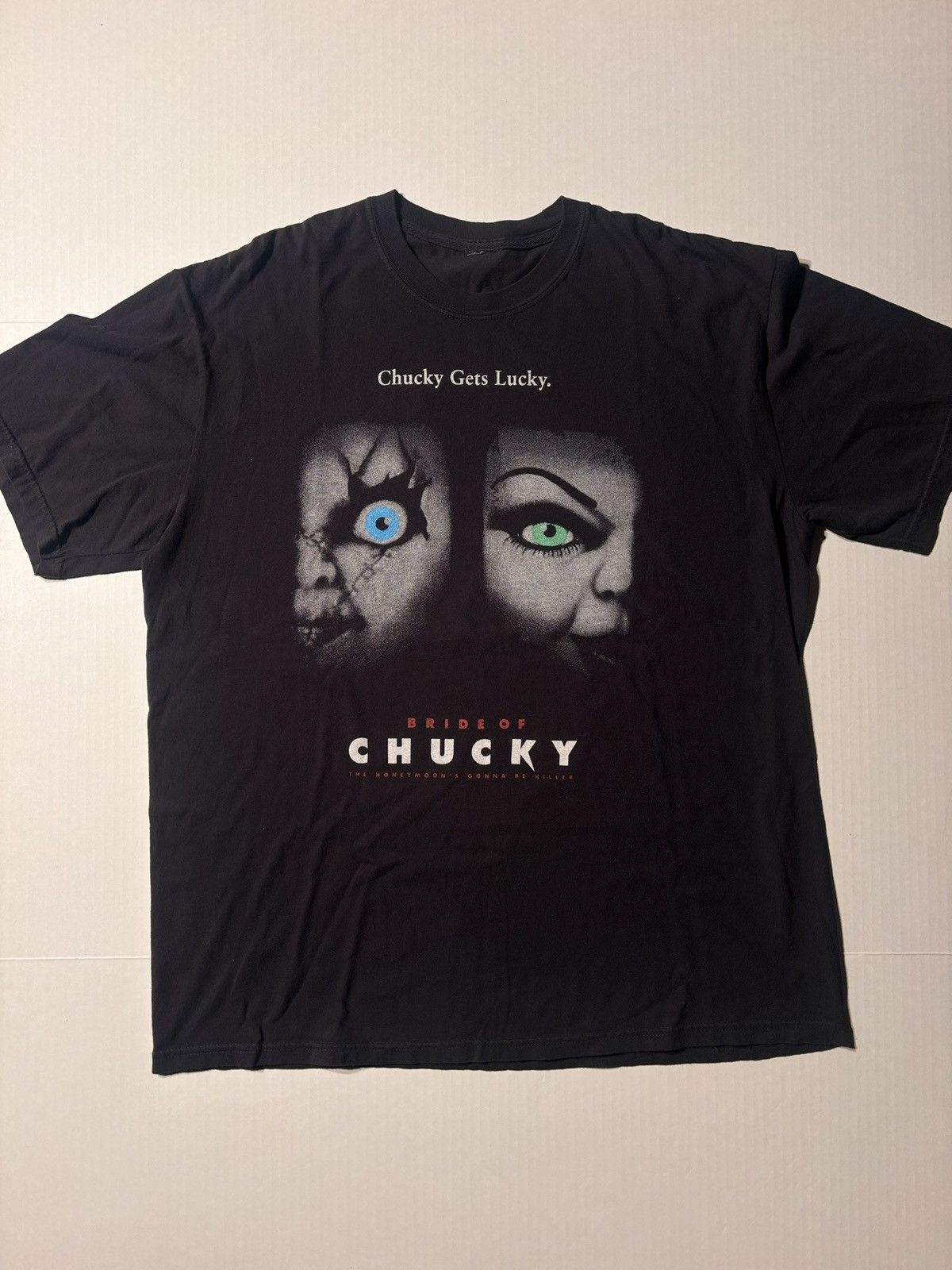 Vintage Vtg Bride Of Chucky 1998 Horror Halloween Movie Promo Tshirt Size US XL / EU 56 / 4 - 1 Thumbnail