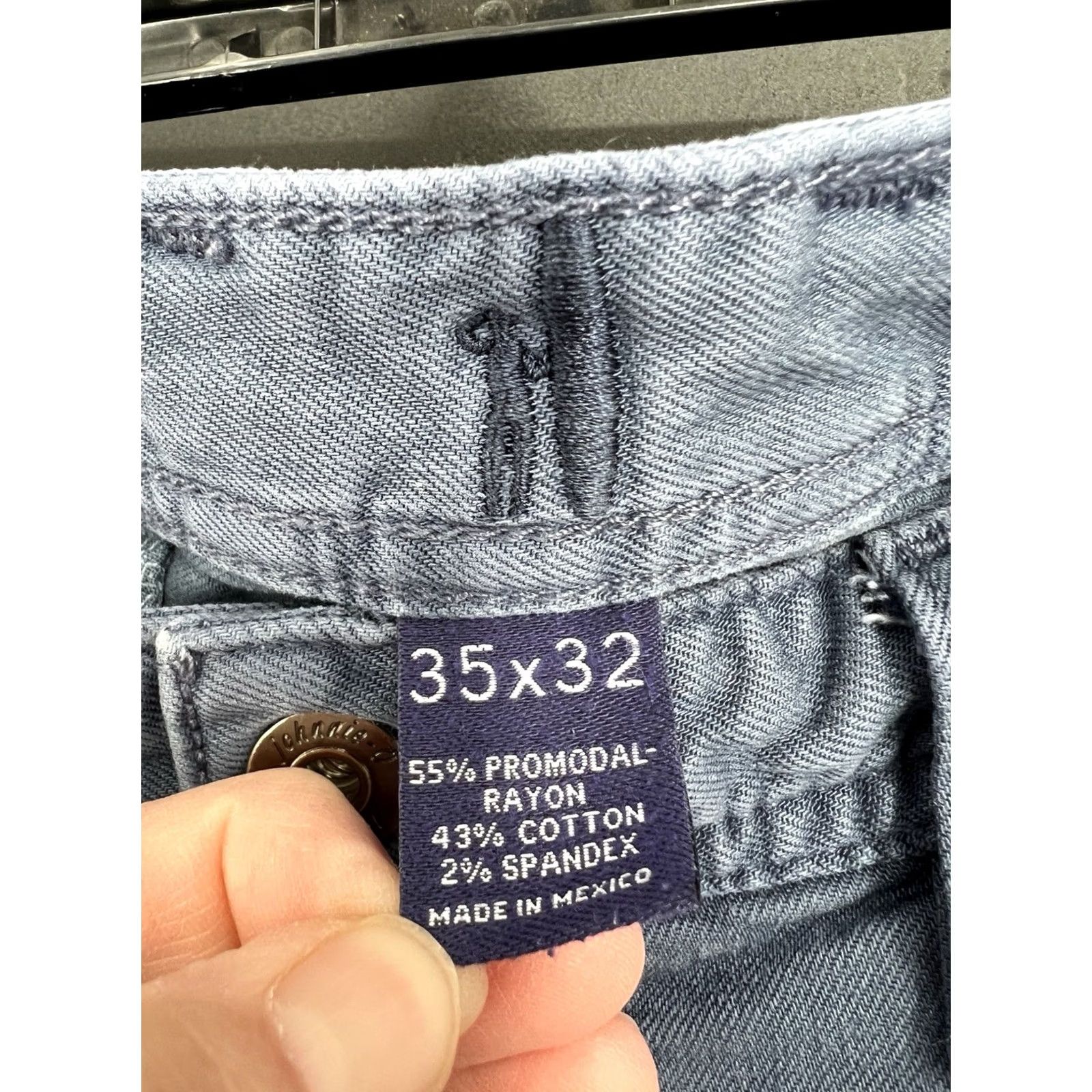 johnnie-O Johnnie O Pants Mens 35x31 Blue 5 Pocket Flat Front Straight Leg Stretch Chino Regular Size US 35 - 4 Thumbnail