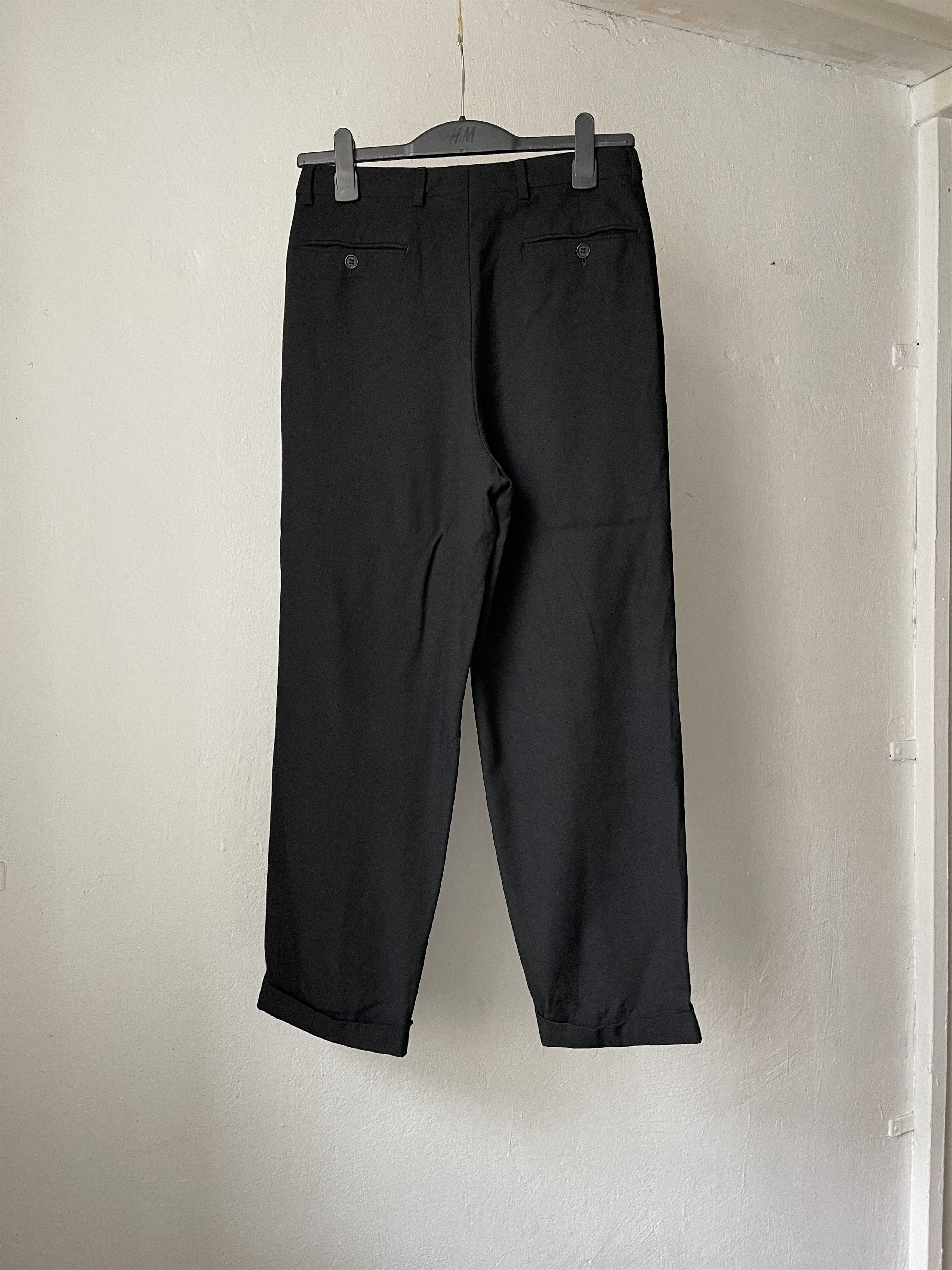Armani Collezioni × Vintage Armani Collezioni Black Wool High Waist Formal Pants Size US 30 / EU 46 - 7 Thumbnail