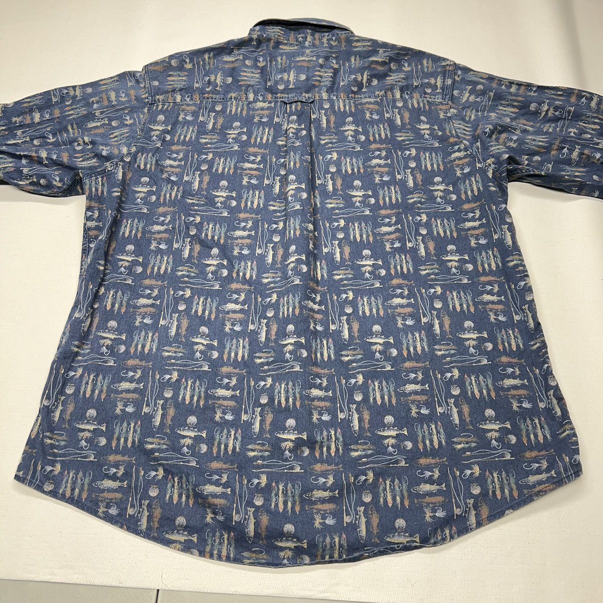 Vintage × Woolrich Woolen Mills VTG Woolrich Shirt Blue Button Down Fish Fishing Long Sleeve Size US L / EU 52-54 / 3 - 12 Thumbnail