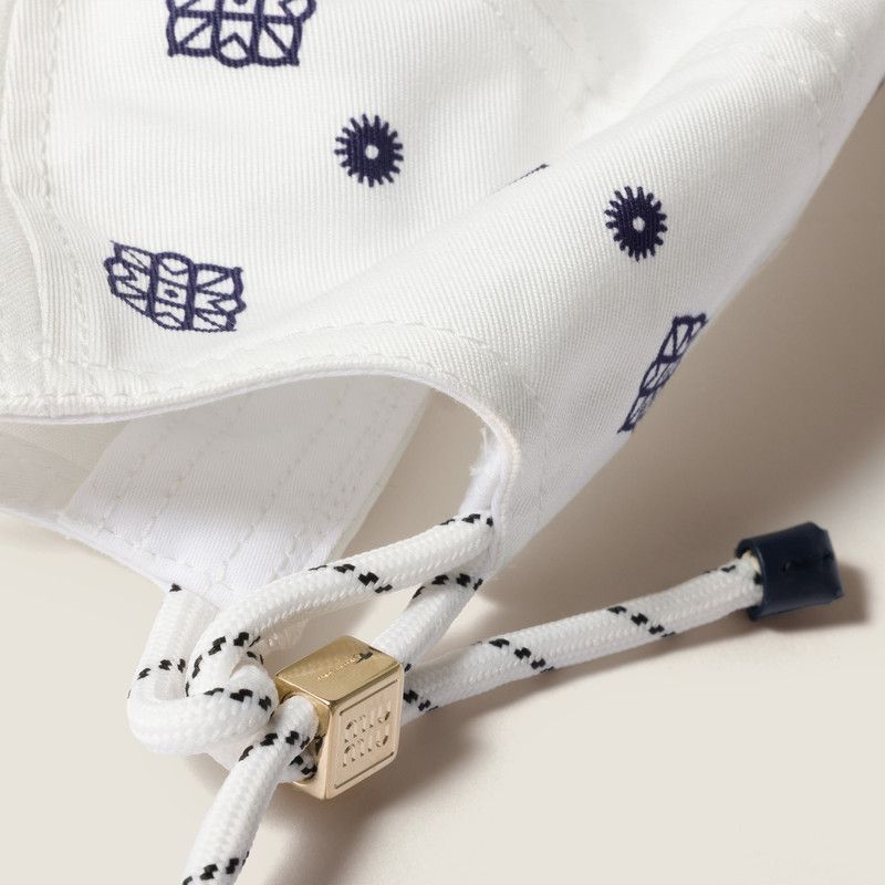 Miu Miu o1B3y1r0426 Size:S / Printed Cotton Baseball Hat / Cap White Size ONE SIZE - 2 Thumbnail