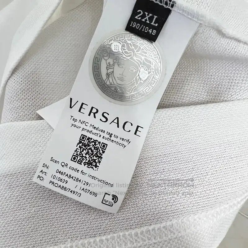 Versace Versace Summer White Cotton Embroidered Polo . Size US XXL / EU 58 / 5 - 6 Thumbnail