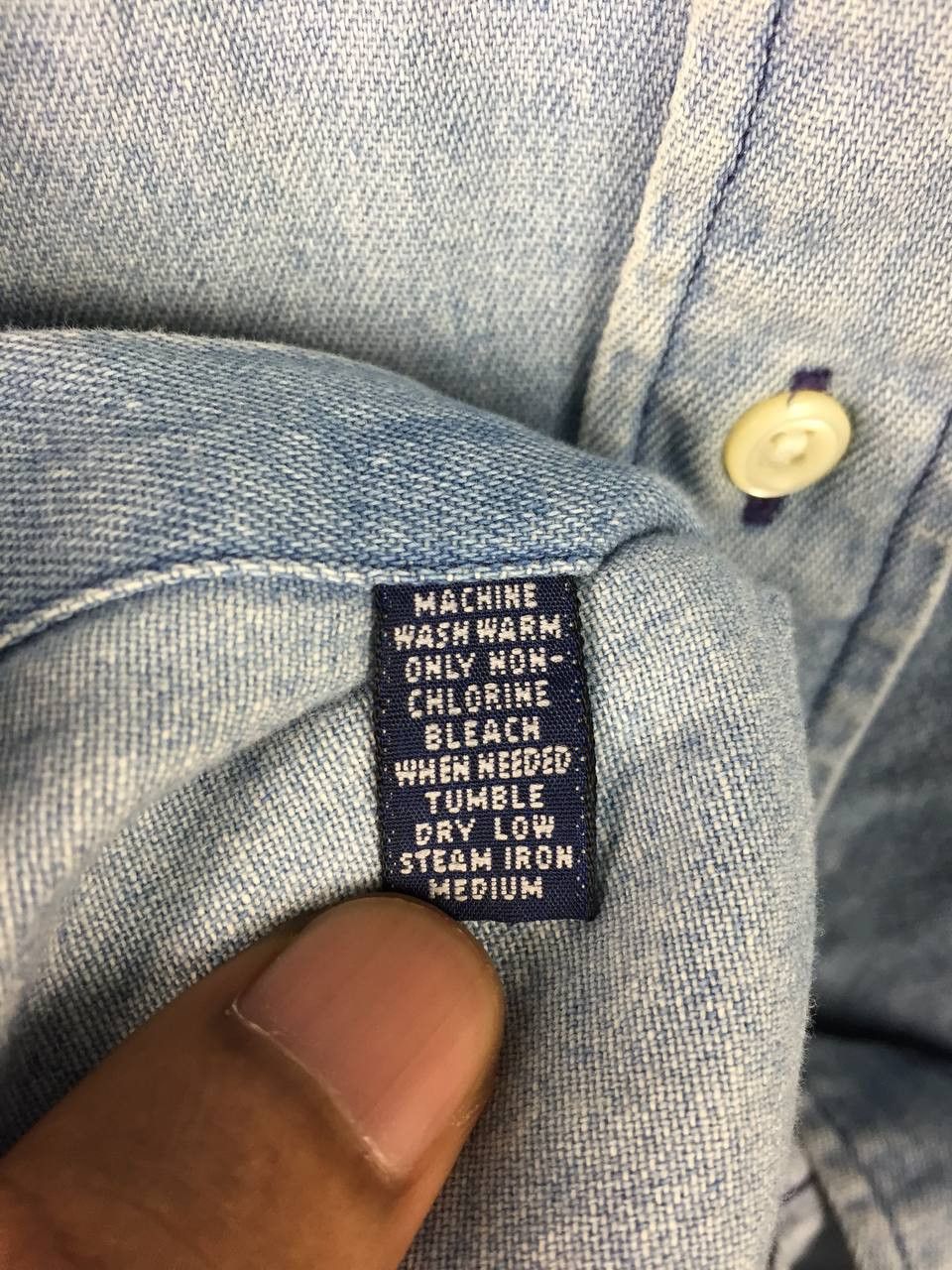 Ralph Lauren Vtg 90s Ralph Lauren Sport Tilden Denim Button Down Shirt Size US M / EU 48-50 / 2 - 14 Thumbnail
