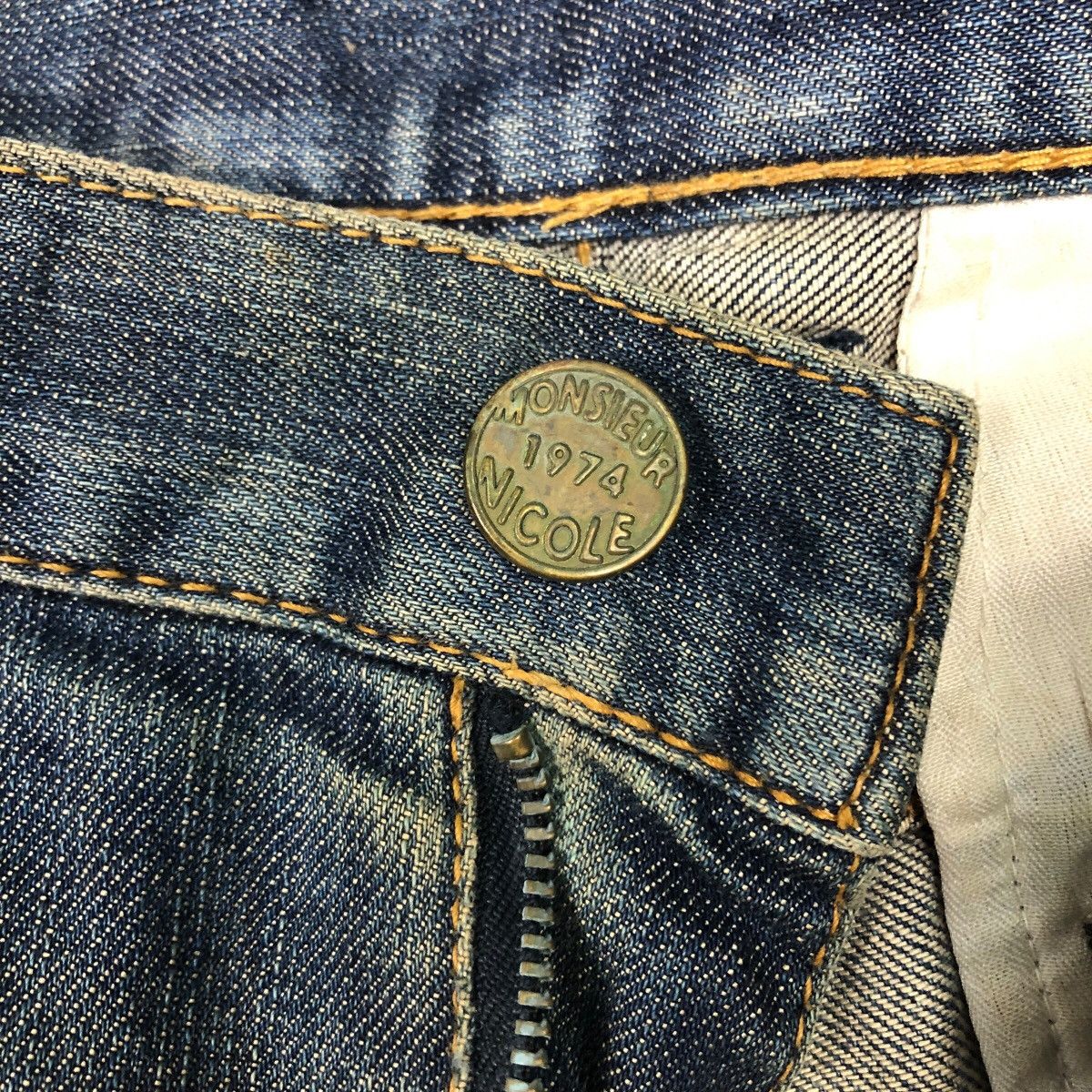 Japanese Brand Monsieur Nicole Vintage Distressed Denim Rare Fade Size 34" / US 12 / IT 48 - 20 Thumbnail