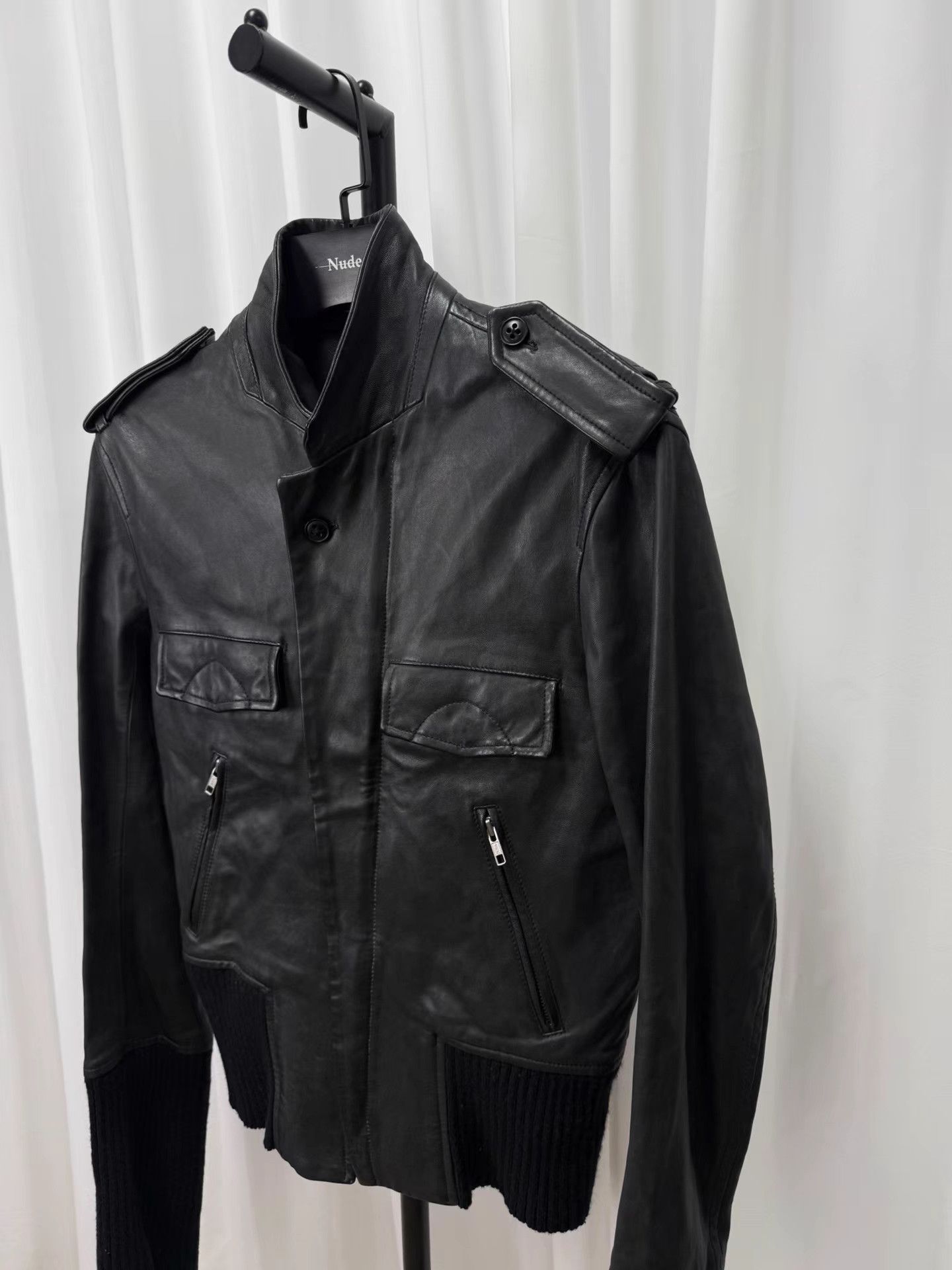 Ann Demeulemeester Ann demeulemeester 06AW Long Rib Leather Jacket K20 Size US S / EU 44-46 / 1 - 3 Thumbnail