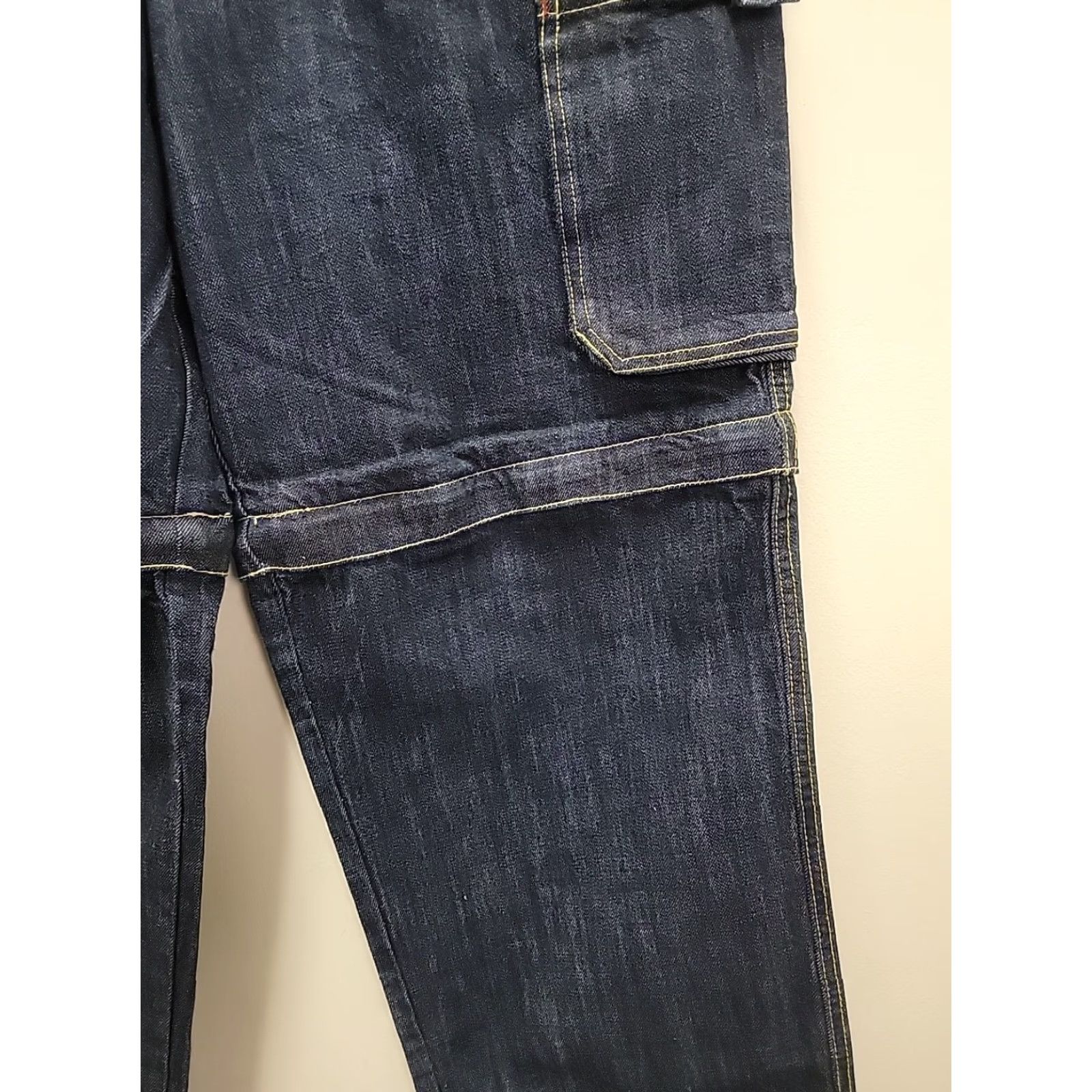 Denime VINTAGE ESCO Dungarees Jeans Mens W34 Heavy Denim Baggy Zip Off Convertible Shirt Size US 34 / EU 50 - 6 Thumbnail