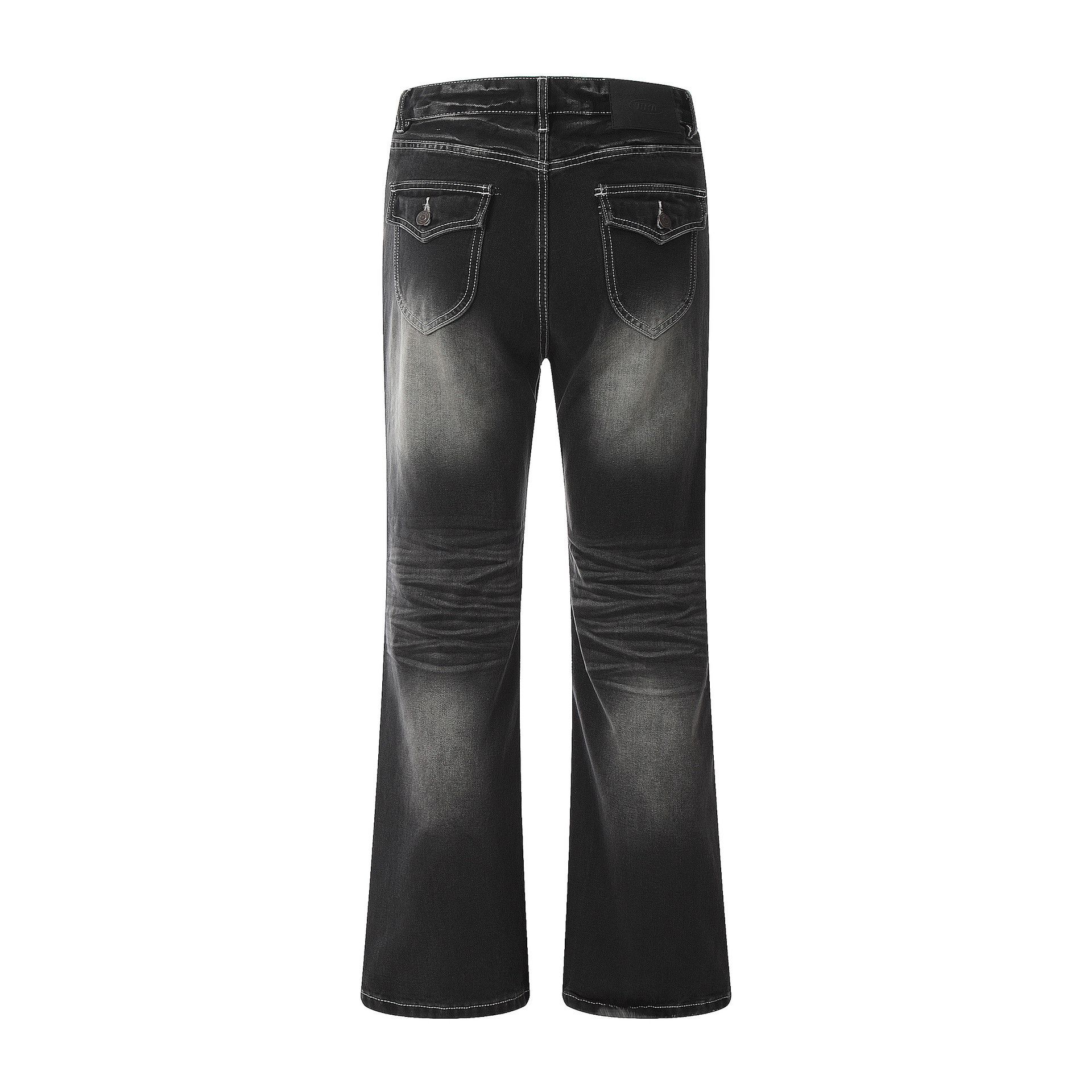Japanese Brand × Jean Retro high street cracked versatile Cleanfit flared jeans Size US 32 / EU 48 - 2 Thumbnail