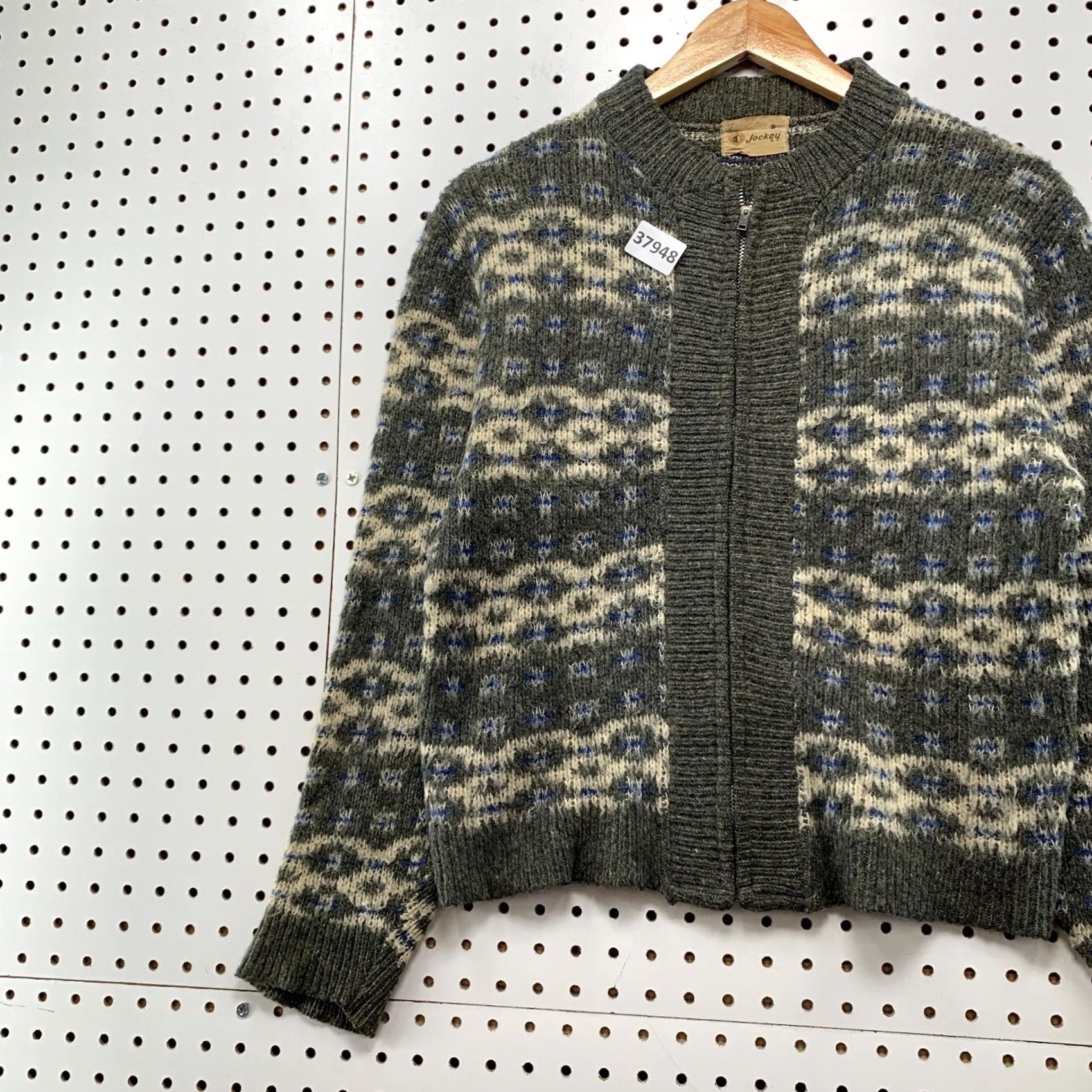 Jockey VINTAGE Jockey Cardigan Sweater Womens Fits Medium Argyle Gray 80s Size M / US 6-8 / IT 42-44 - 4 Thumbnail