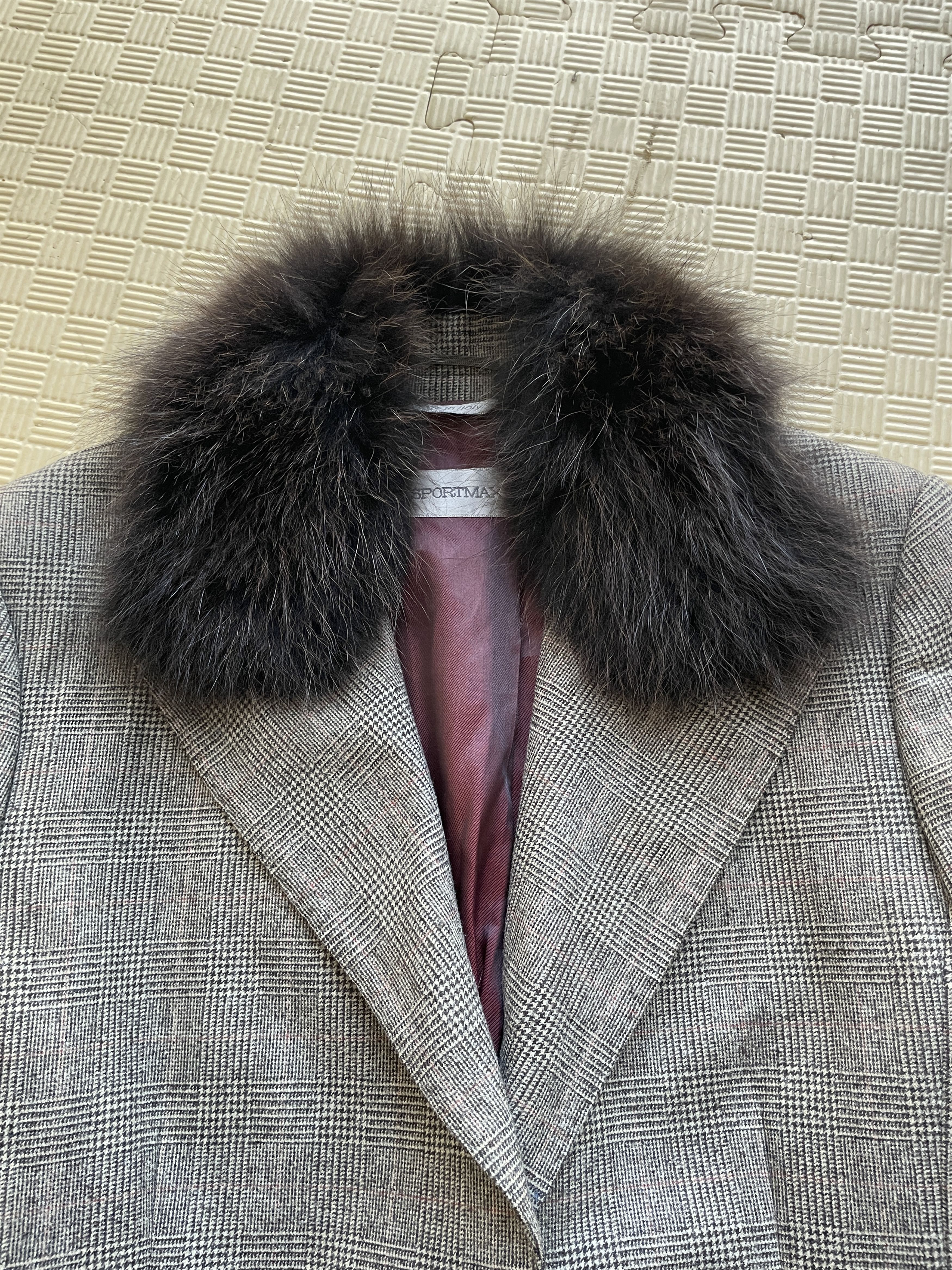 Sportmax Sportmax by Max Mara Marmot Fur Check Wool Blazer Size XL / US 12-14 / IT 48-50 - 5 Thumbnail