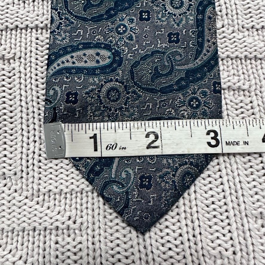 Alexander Julian Alexander Julian silver metallic paisley silk tie Size ONE SIZE - 5 Thumbnail