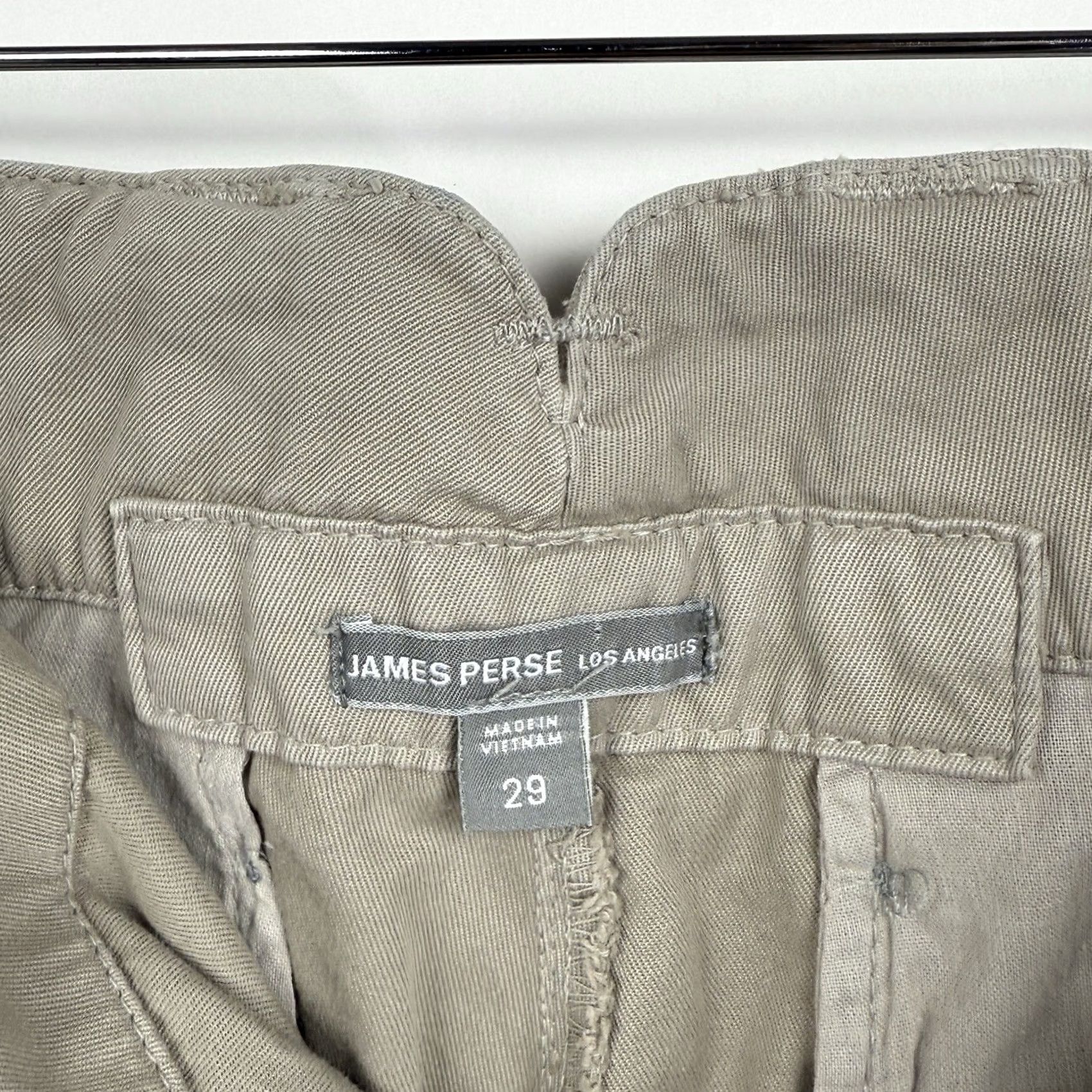 James Perse VINTAGE Standard James Perse Pants Womens 29 Low Rise Cargo Beige 35x31 Wide Leg Size 29" - 6 Thumbnail