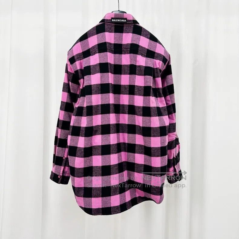 Balenciaga Balenciaga Black and Pink Plaid Padded Jacket Size XXS / US 00 / IT 34 - 2 Thumbnail