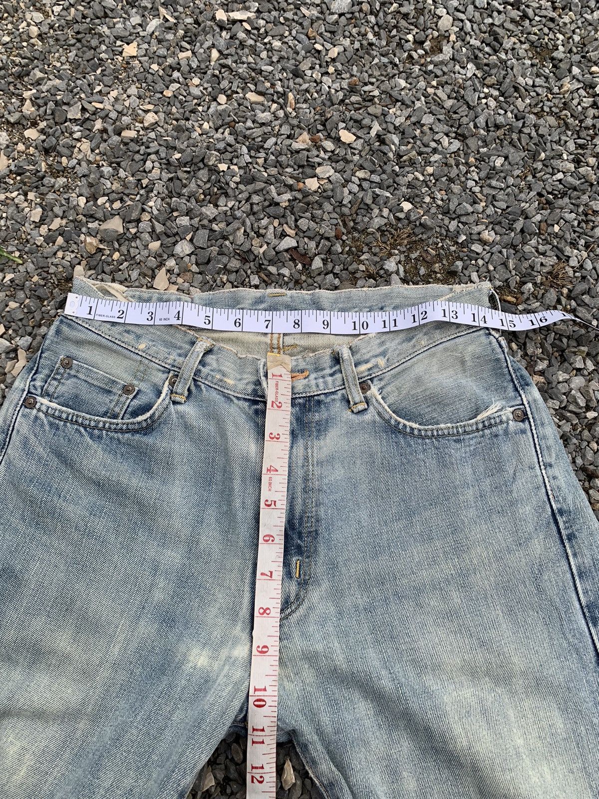 Kapital VINTAGE EDWIN 505 SELVEDGE FADED & RUSTY DISTRESSED DENIM Size US 28 / EU 44 - 17 Thumbnail