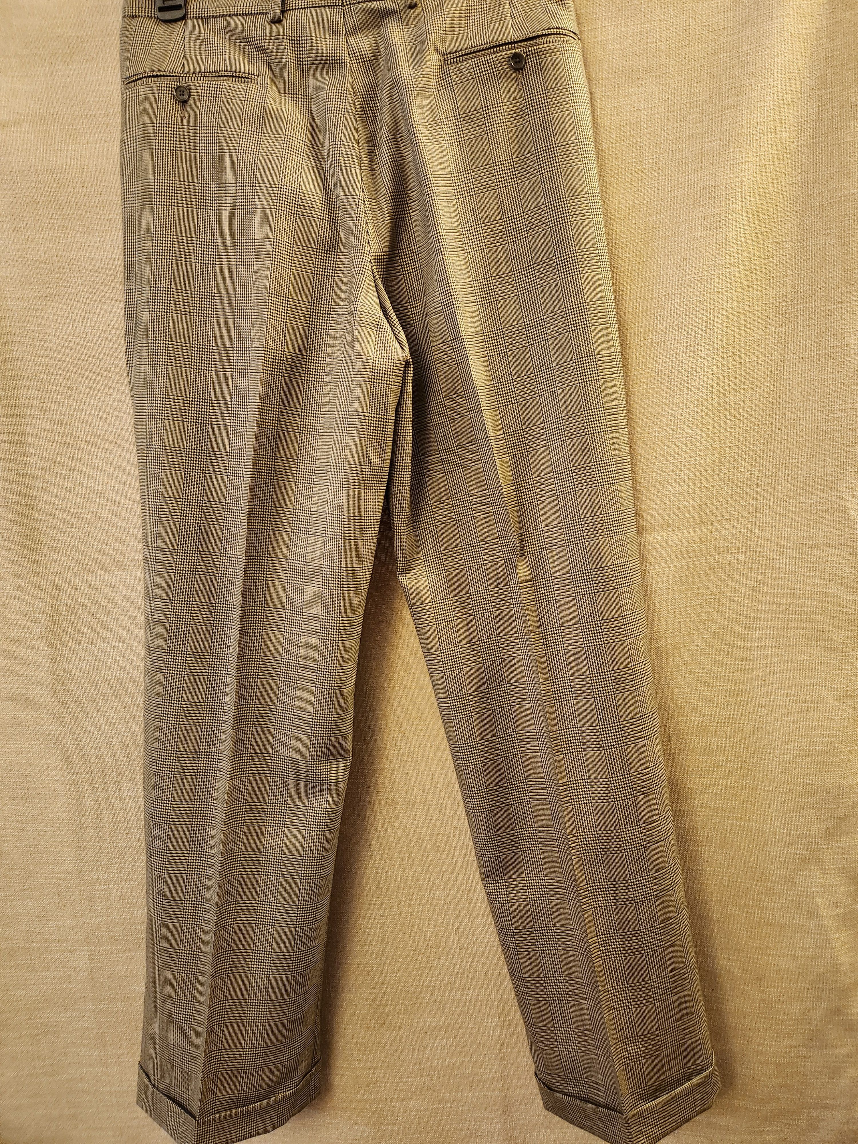 Other 100% Wool Men's Glen Plaid Dress Pants Size US 33 - 2 Thumbnail