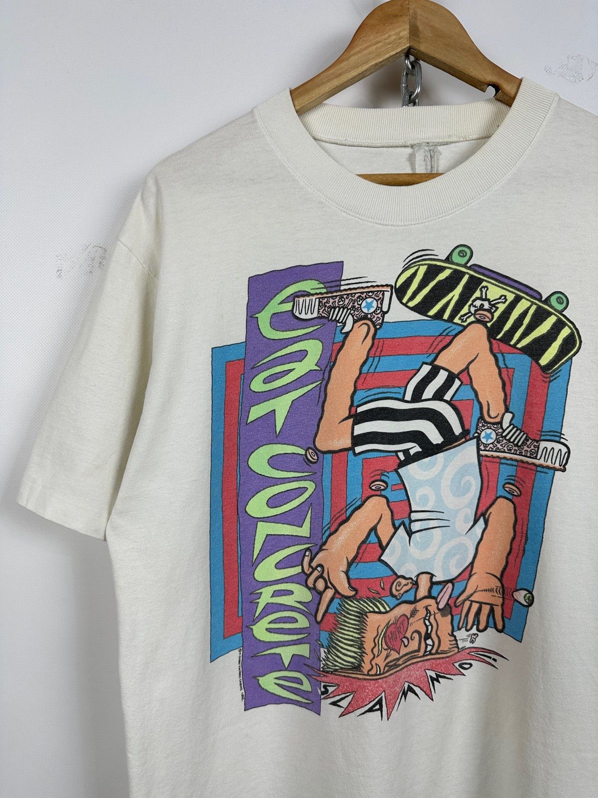 Vintage 1992 Vintage Eat Concrete Cairns Skate Single Stitch T-Shirt Size US M / EU 48-50 / 2 - 4 Thumbnail