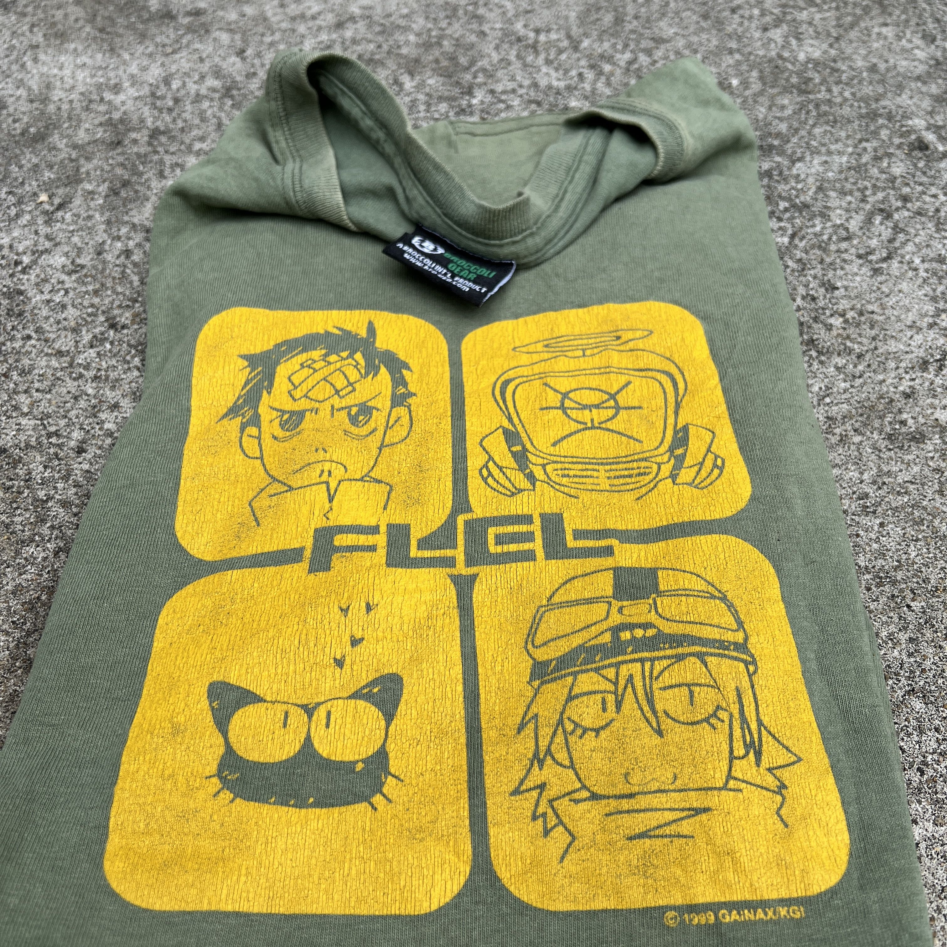 image of Anima x Vintage Flcl Anime Fooly Cooly Promo Tee 2Xl Faded in Green, Men's