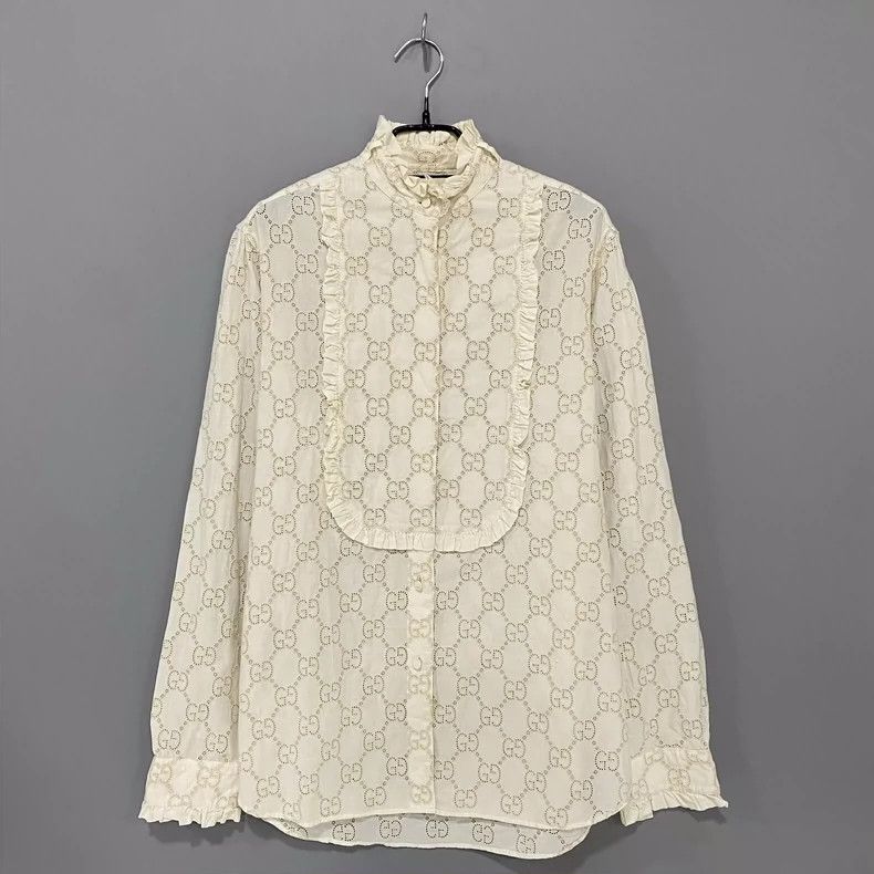 Gucci Gucci Beige hollow full printed edge shirt 2501-Nextarrow Size US XXS / EU 40 - 1 Thumbnail