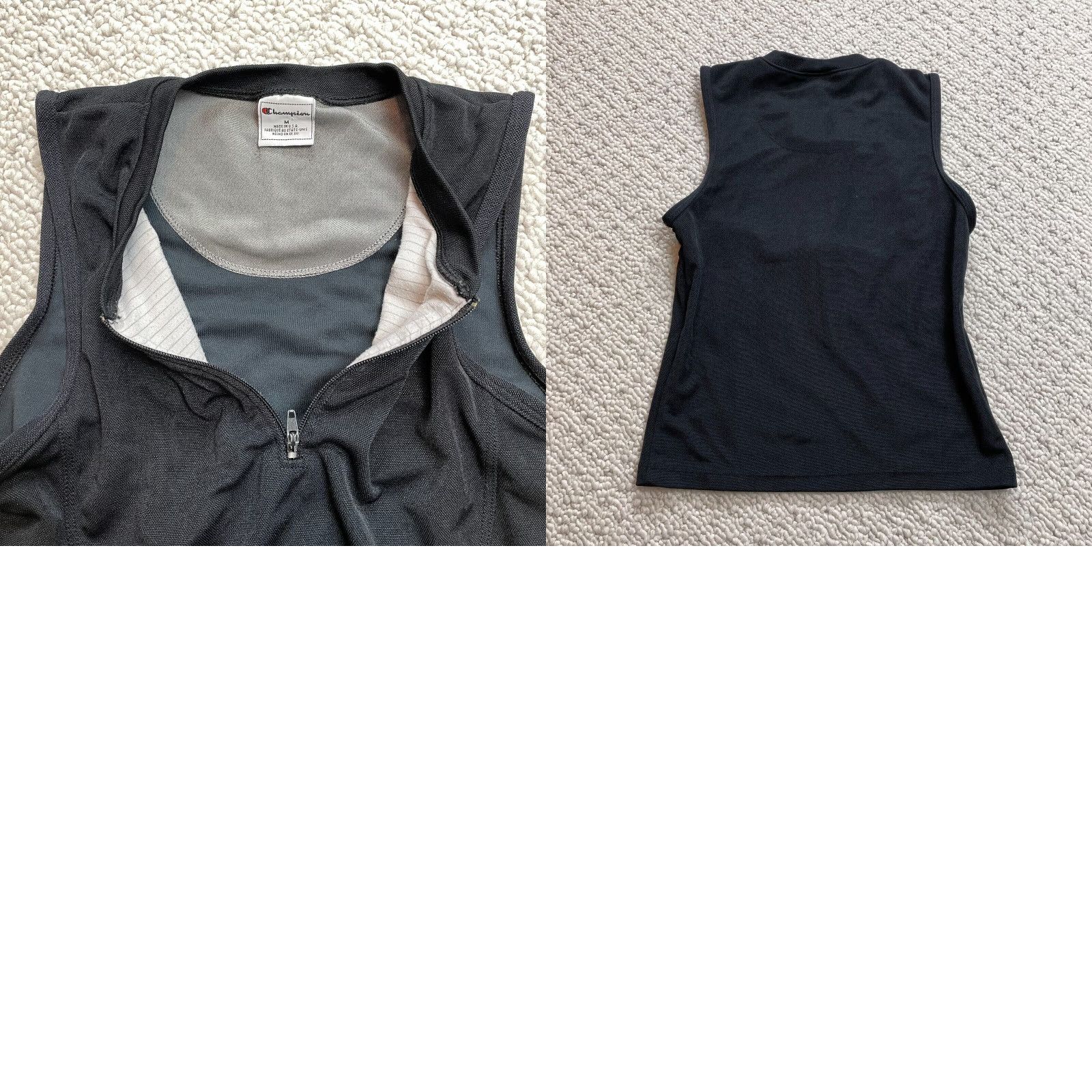 Champion Champion Active Vest Shirt Womens M Black 1/4 Zip Cycling Workout Stretch Size M / US 6-8 / IT 42-44 - 8 Thumbnail