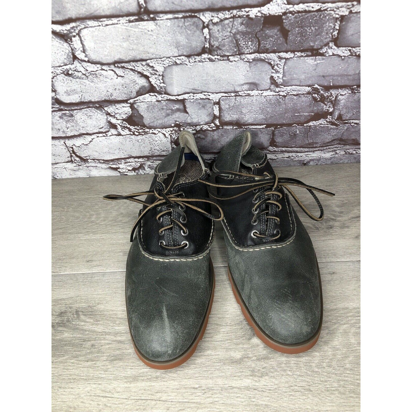 Sperry Sperry Top Sider Gray Black Leather Oxfords Lace Up Shoes Me Size US 11.5 / EU 44-45 - 17 Thumbnail