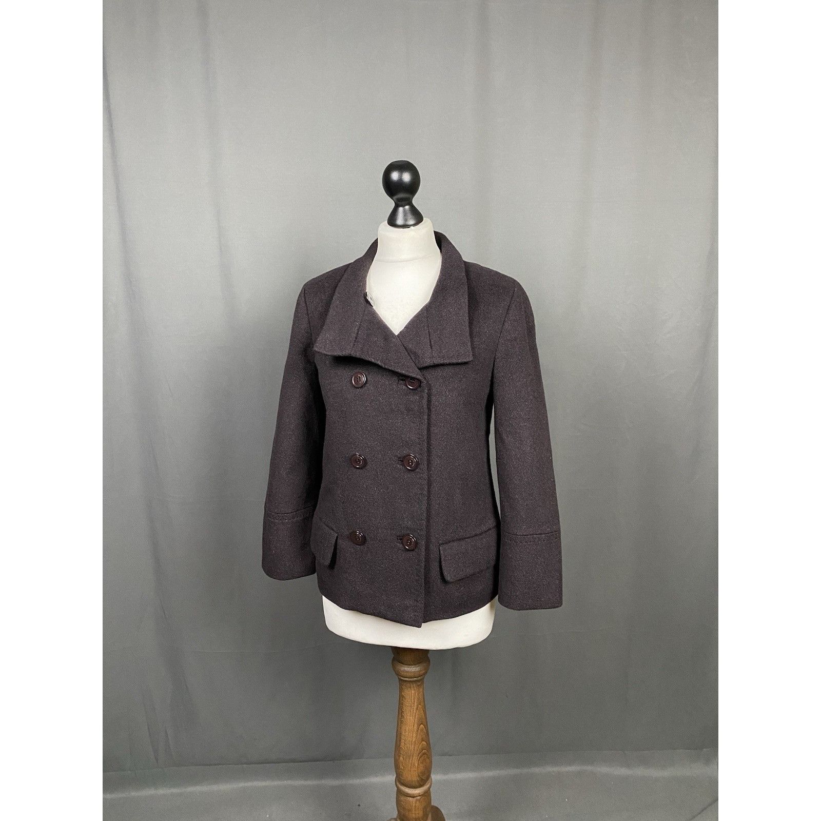 Loro Piana Loro Piana Herringbone Women's Purple Wool Double Breasted P Size M / US 6-8 / IT 42-44 - 2 Thumbnail