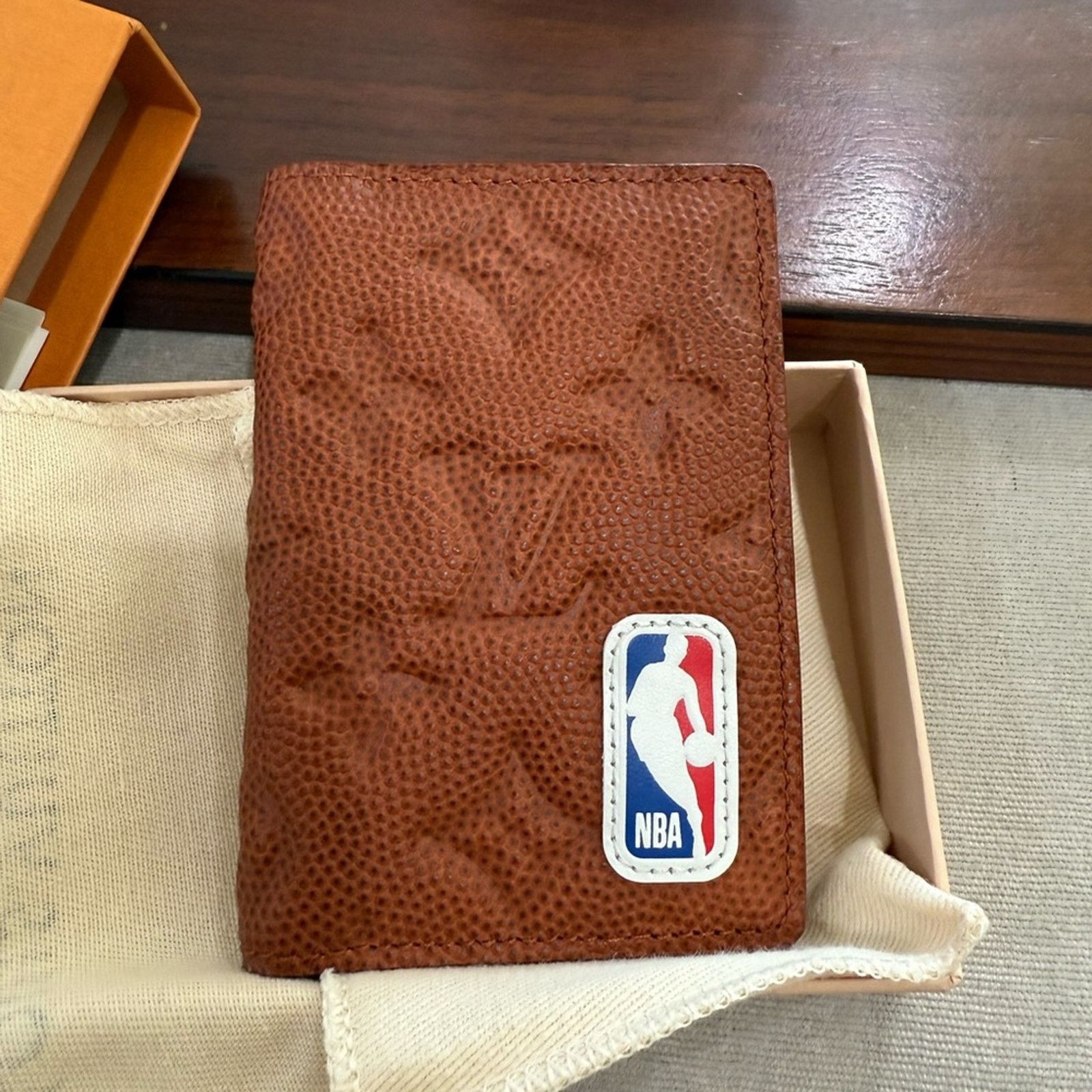 Louis Vuitton Louis Vuitton Tan Embossed Leather Card Holder with NBA Size ONE SIZE - 1 Thumbnail