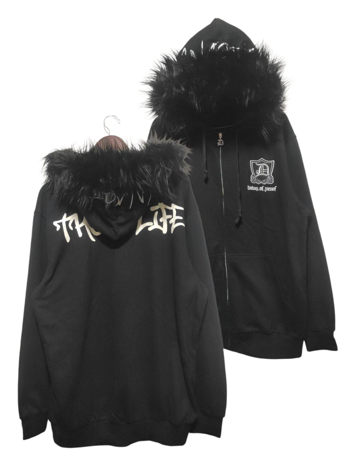 If Six Was Nine Thug Life Black Zip Fur Hoodie IfSixWasNine LGB style Size US XXL / EU 58 / 5 - 1 Thumbnail