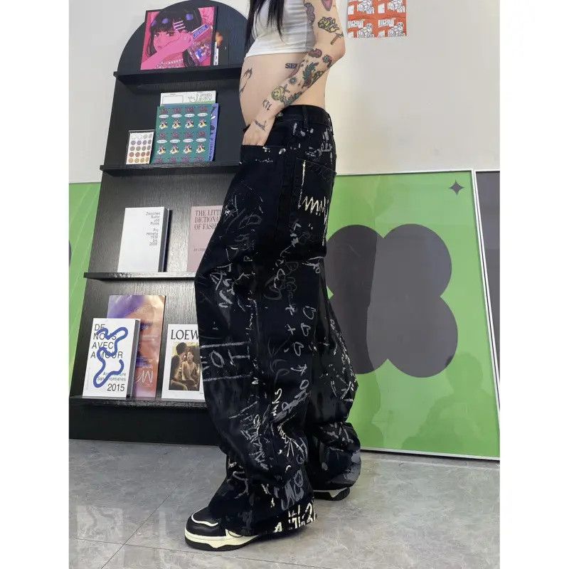 Japanese Brand × Jean Retro loose graffiti high street jeans Size US 32 / EU 48 - 2 Thumbnail