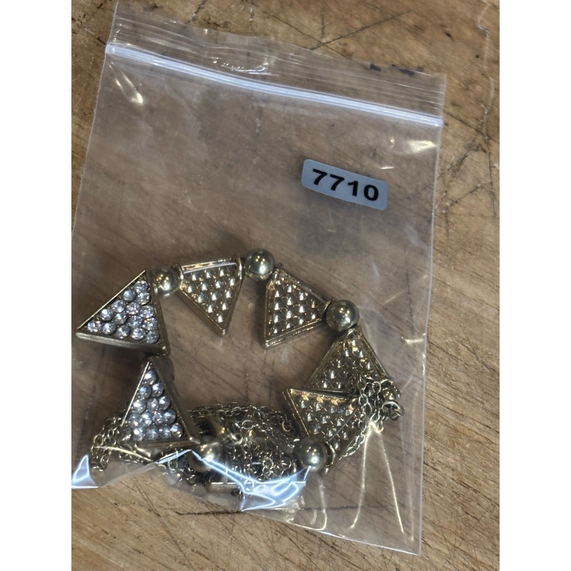 Other Gold-Tone Triangle Statement Necklace With Rhinestone Accent Size ONE SIZE - 4 Thumbnail