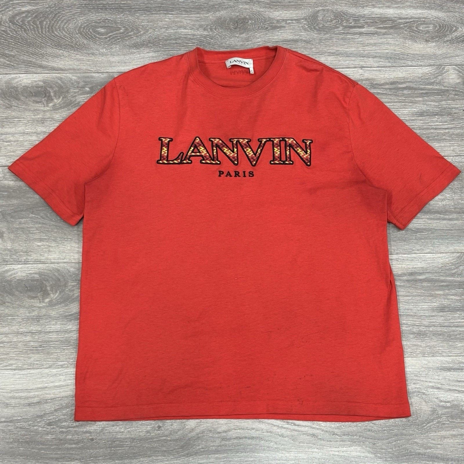 Lanvin Lanvin Embroidered Logo T-Shirt ' Red ' | GOOD CONDITION! Size US XL / EU 56 / 4 - 1 Thumbnail