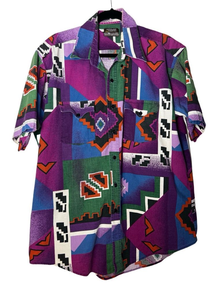 Vintage Vintage Outlaw Western Wear Native American Aztec Button Up Size US L / EU 52-54 / 3 - 1 Thumbnail
