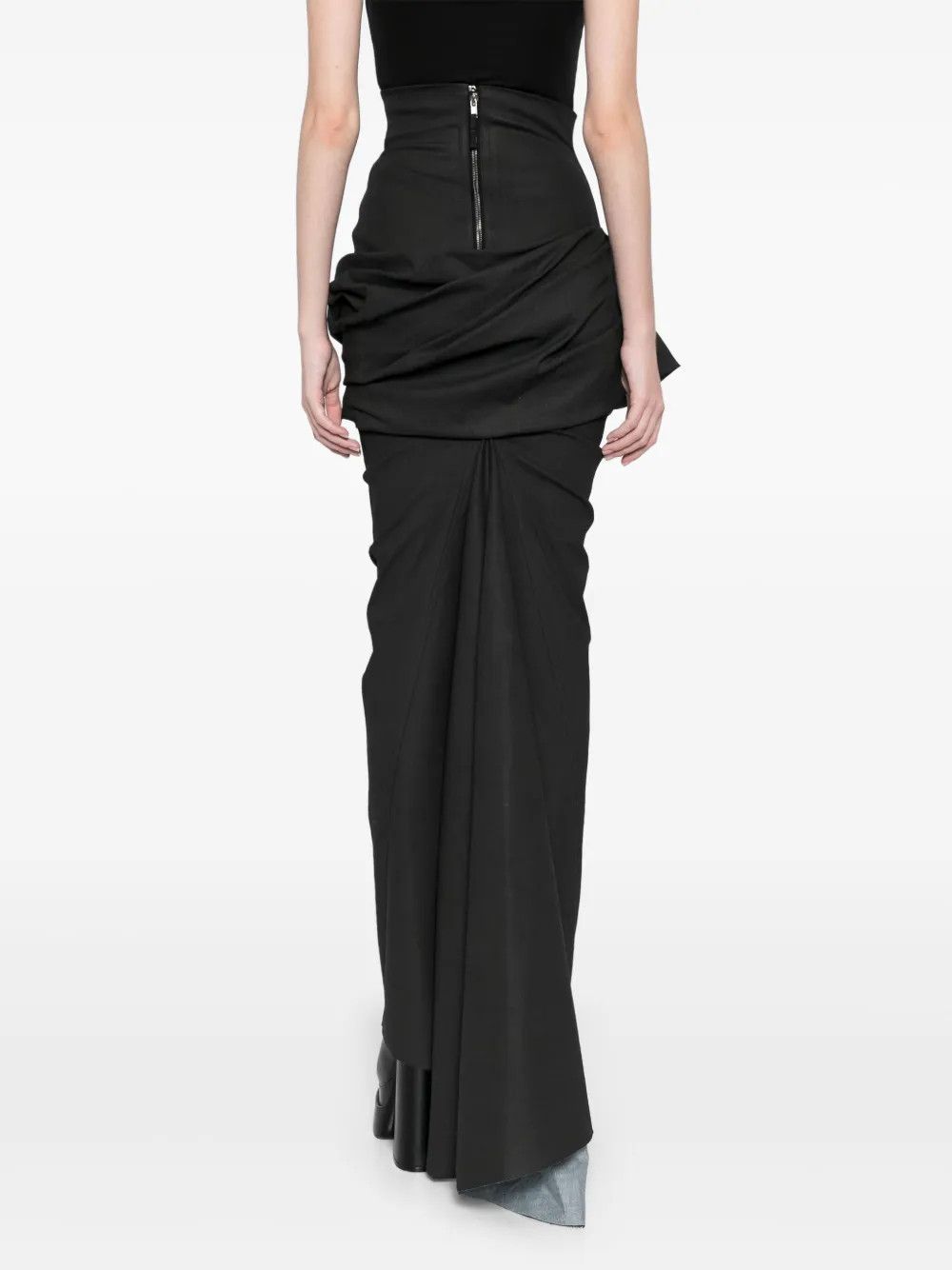 Rick Owens o1y0126 Maxi Skirt in Black Size 26" / US 2 / IT 38 - 4 Thumbnail