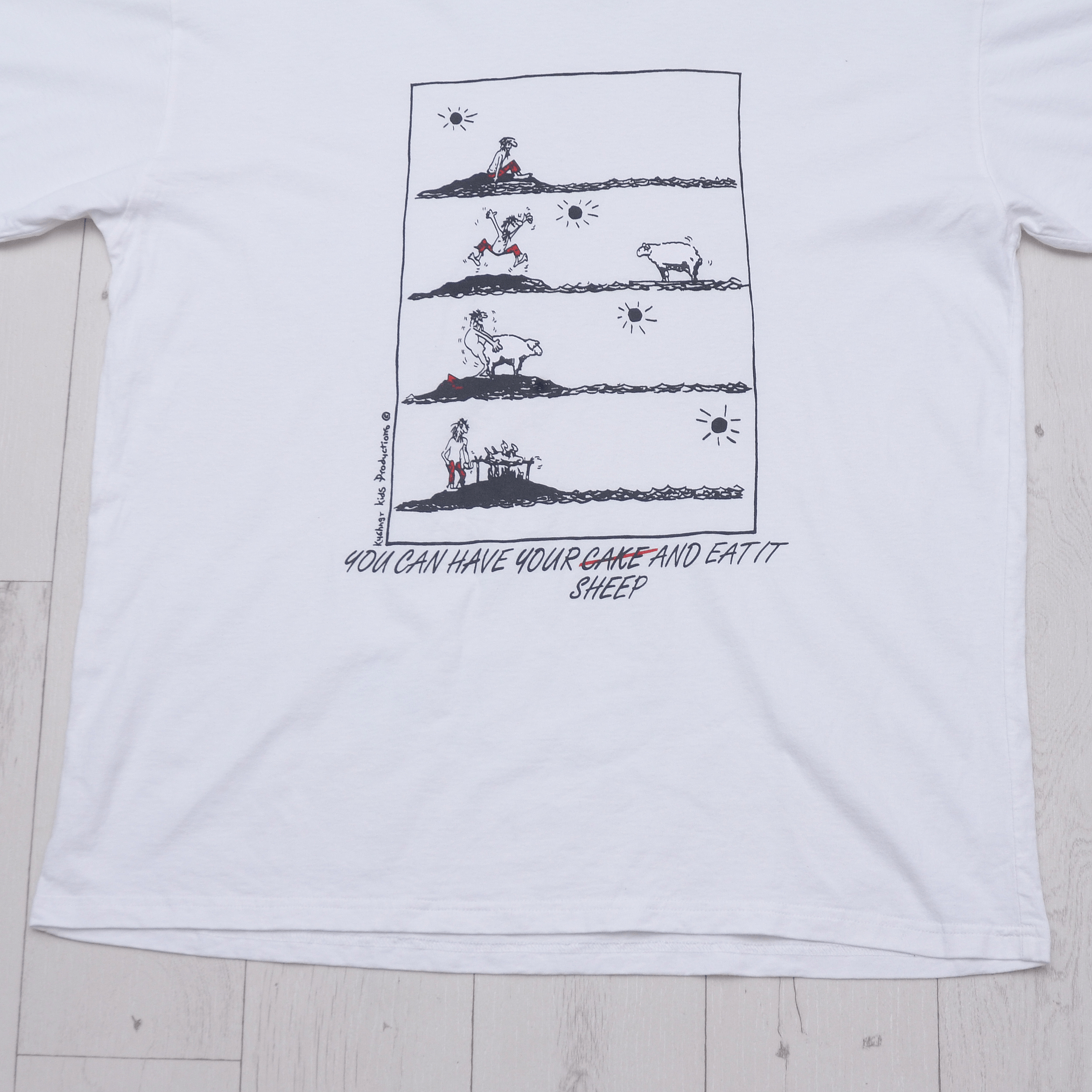 Vintage Kushner Production Crazy T-shirt Sex Humor Tee made Africa Size US L / EU 52-54 / 3 - 5 Thumbnail