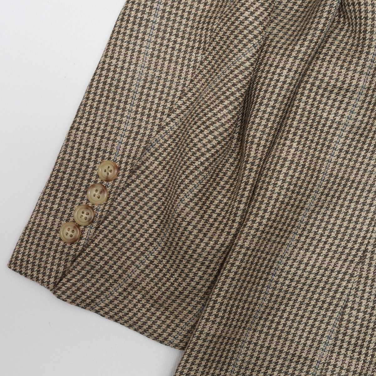 Polo Ralph Lauren Polo Ralph Lauren Vintage Houndstooth Blazer Silk Flax Wool Size 42R - 13 Thumbnail