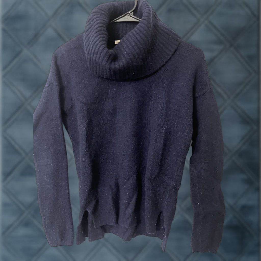 Gap Gap Turtleneck Sweater Womens Small Navy Blue Acrylic Wool Blend Long Sleeve Size S / US 4 / IT 40 - 1 Thumbnail