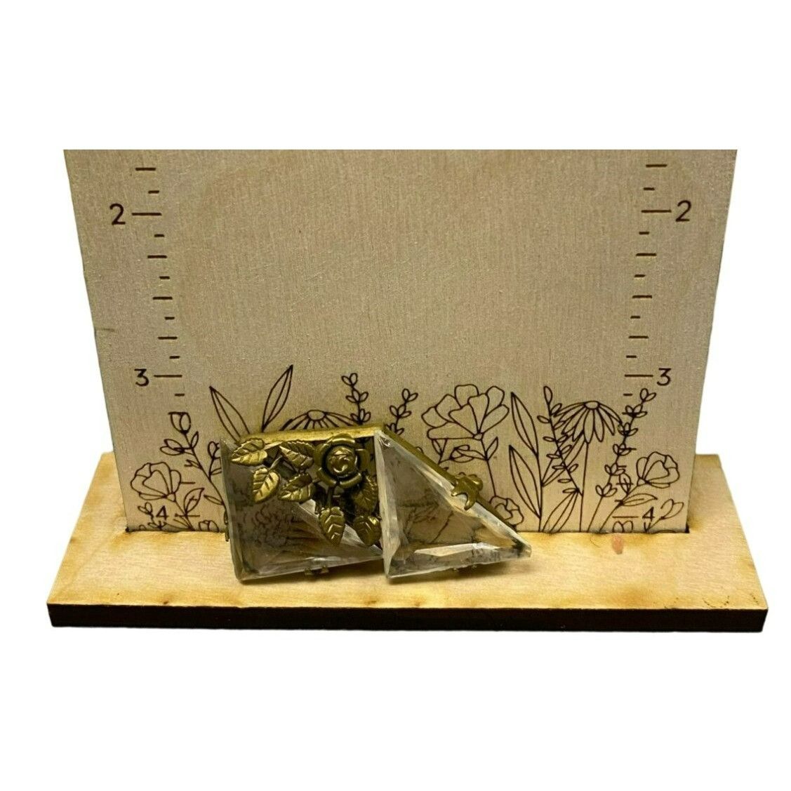 Other Vintage Handmade Modernist Gold-Tone Floral and Glass Geomet Size ONE SIZE - 4 Thumbnail