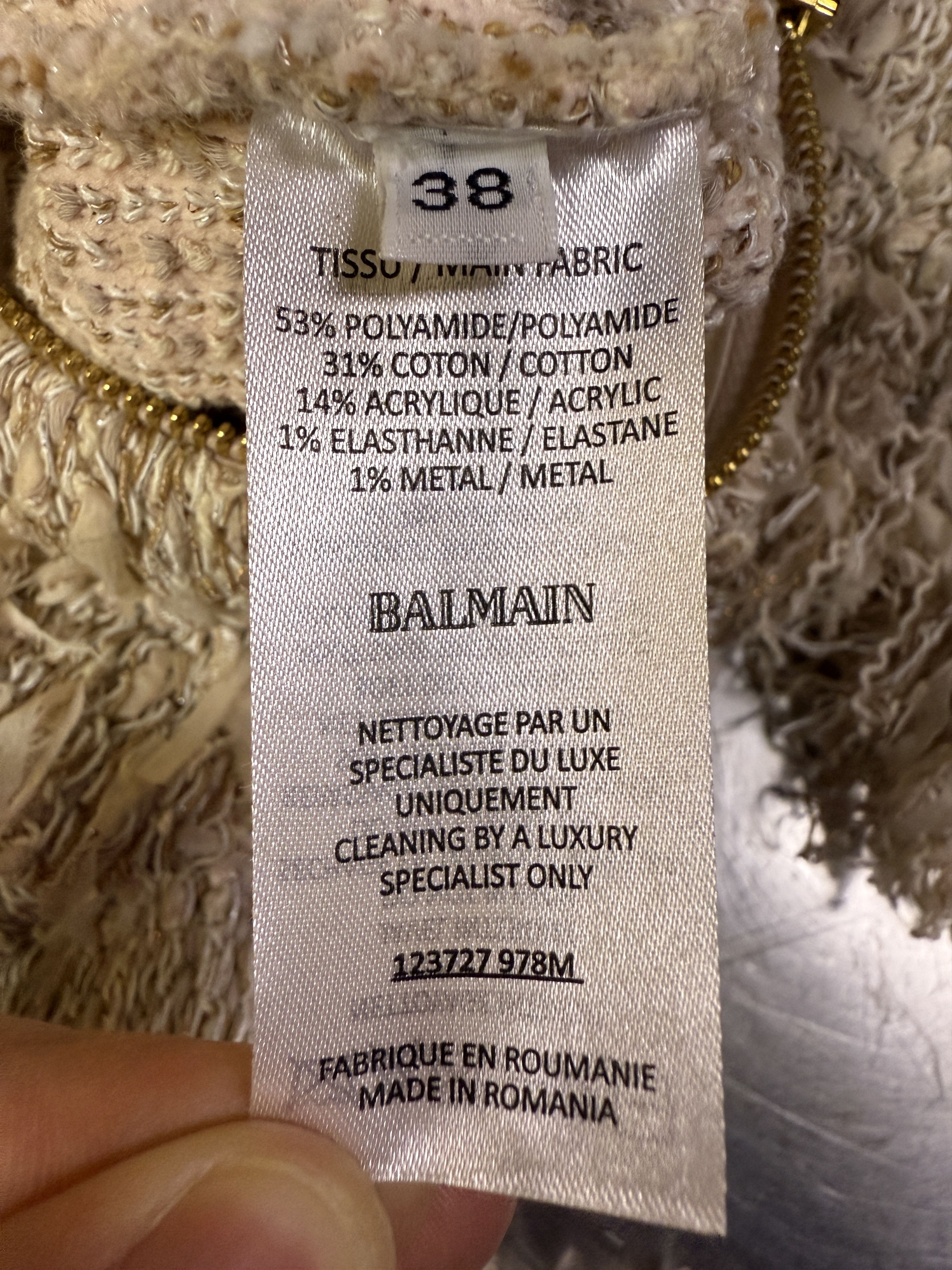 Balmain Balmain Fringed Boucle Mini Dress Size XS / US 0-2 / IT 36-38 - 4 Thumbnail