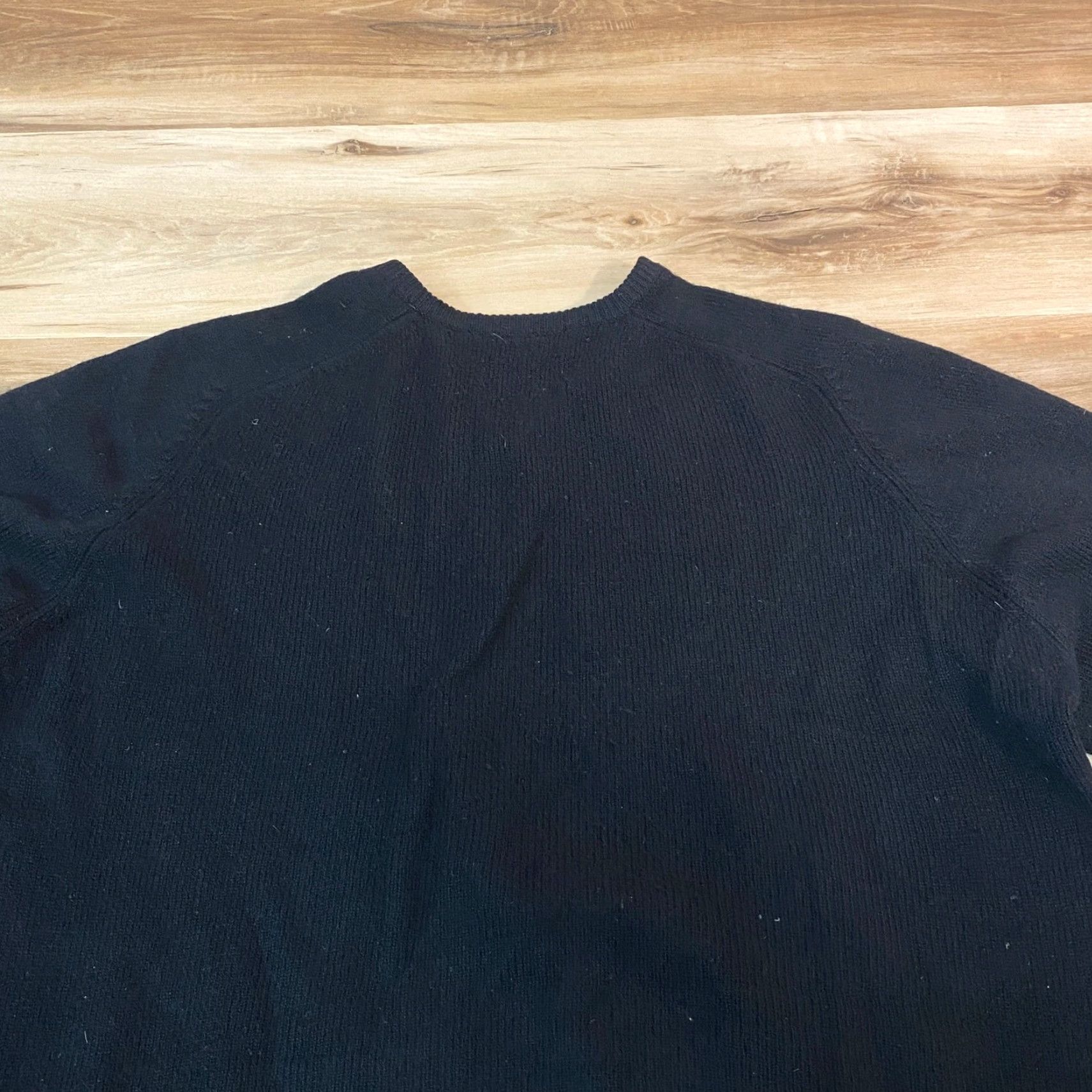 VINTAGE Polo Ralph Lauren Sweater Shirt Mens L Black Polo Ralph Lauren 100% Lambswool V-Neck Red Pony