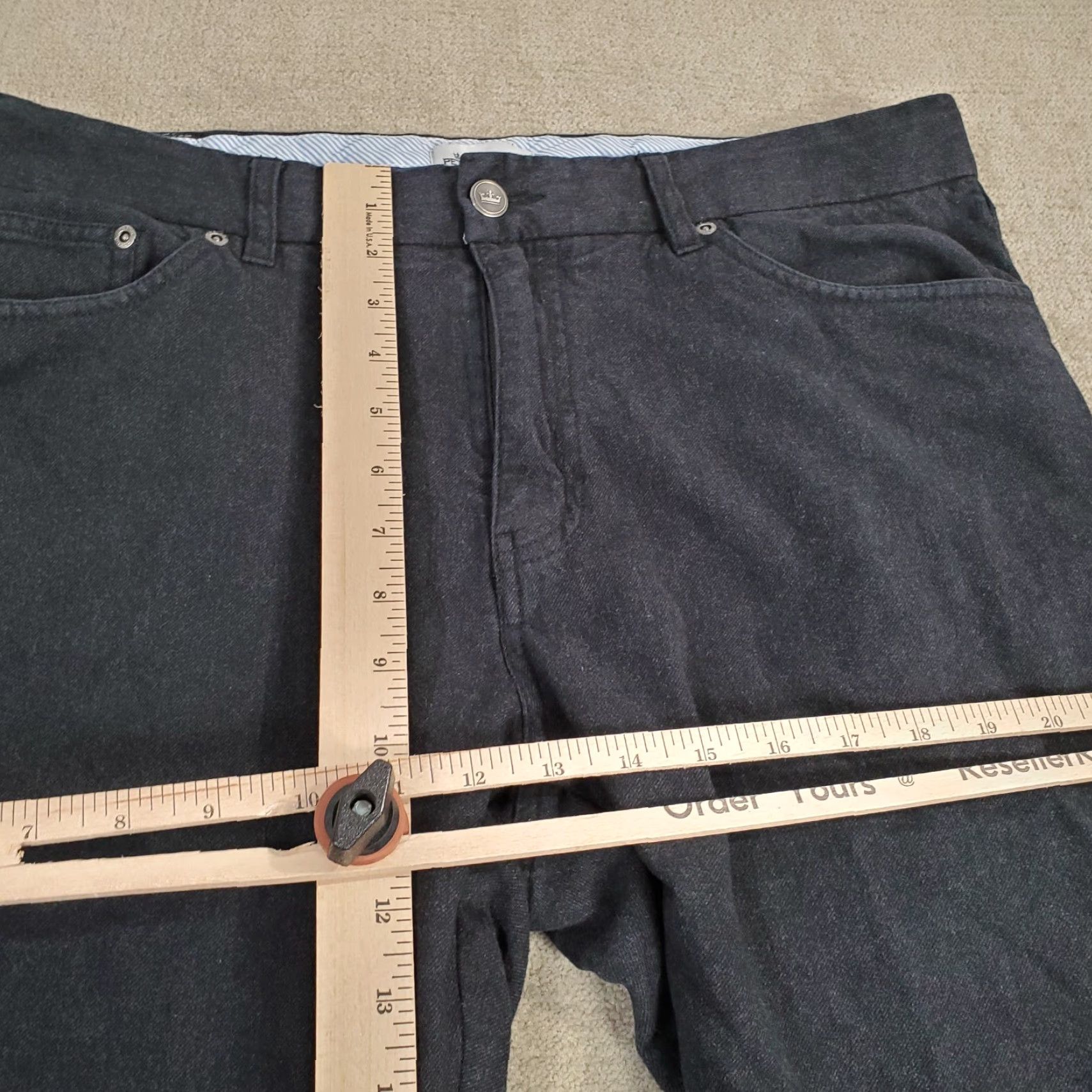 Peter Millar Peter Millar Pants Mens 36x29 Black Chino Flat Front 5 Pocket Lightweight Logo Front Size US 36 / EU 52 - 4 Thumbnail