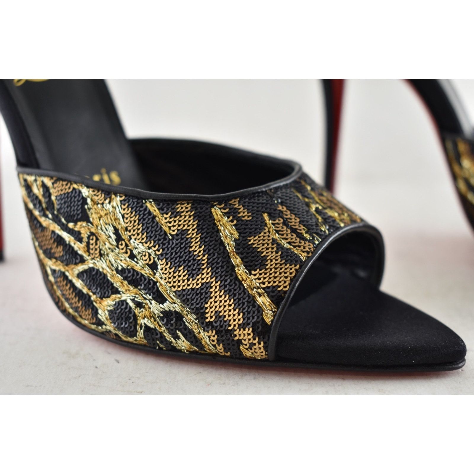 Christian Louboutin Christian Louboutin Miss Z Mule Ocelot Black Heel Pump 38 Size US 7 / IT 37 - 6 Thumbnail