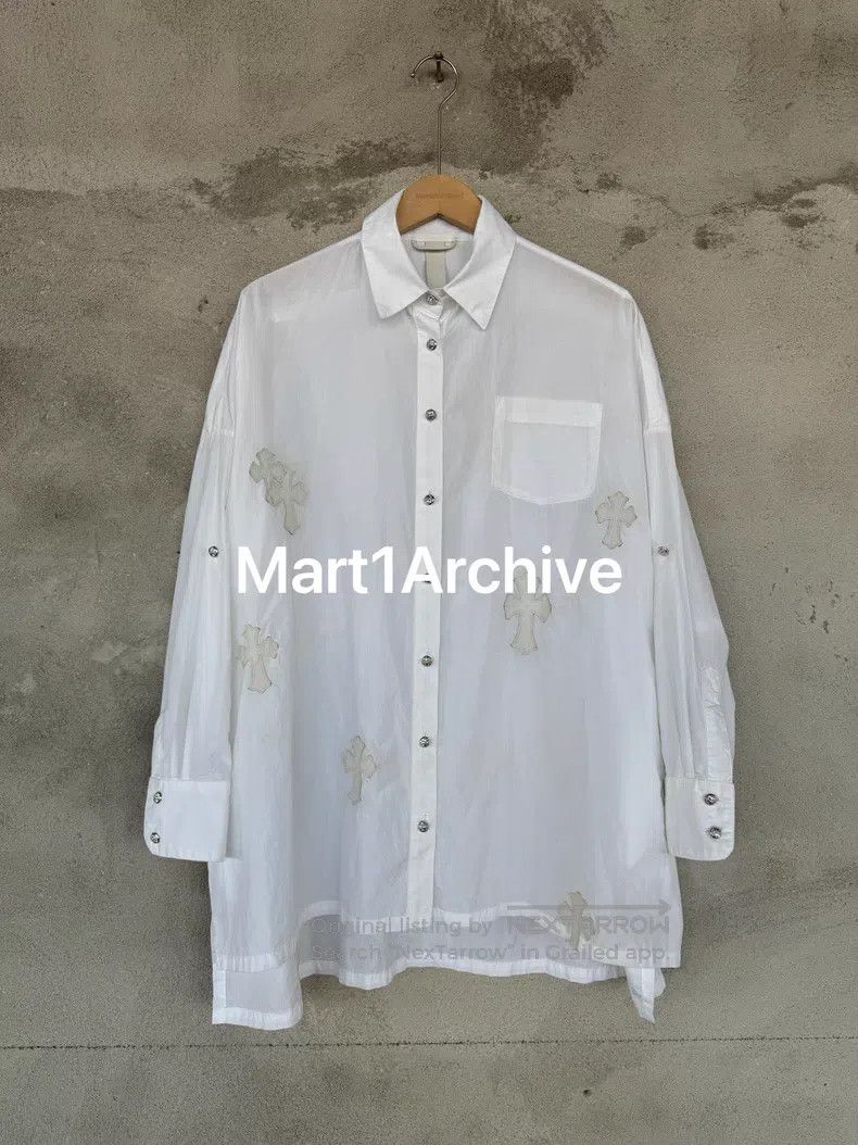 Chrome Hearts CHROME HEARTS Leather Patch Bat-wing Sleeve Oversized Shir Size US M / EU 48-50 / 2 - 1 Thumbnail