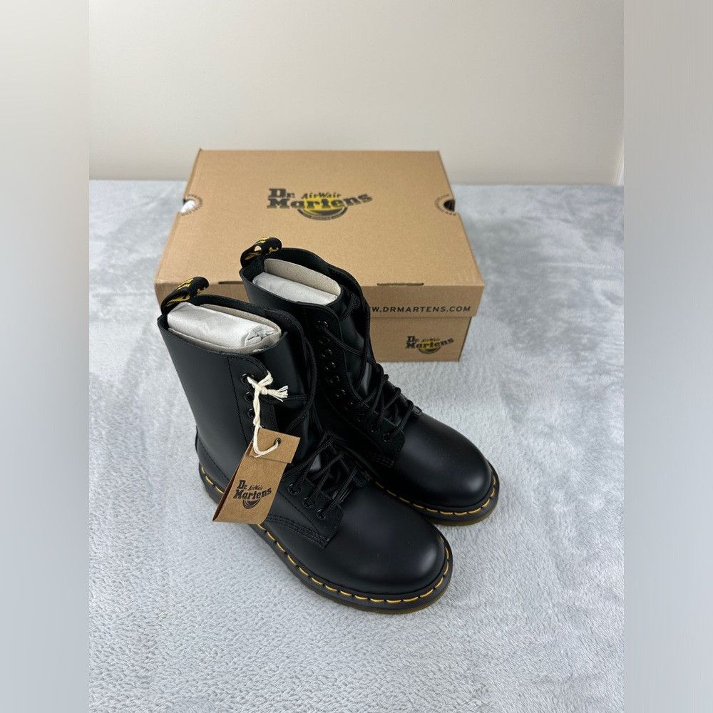 Dr. Martens Dr Martens NWT 1490 Smooth Black Leather Mid Calf Boots 3 U Size US 5 / IT 35 - 1 Thumbnail