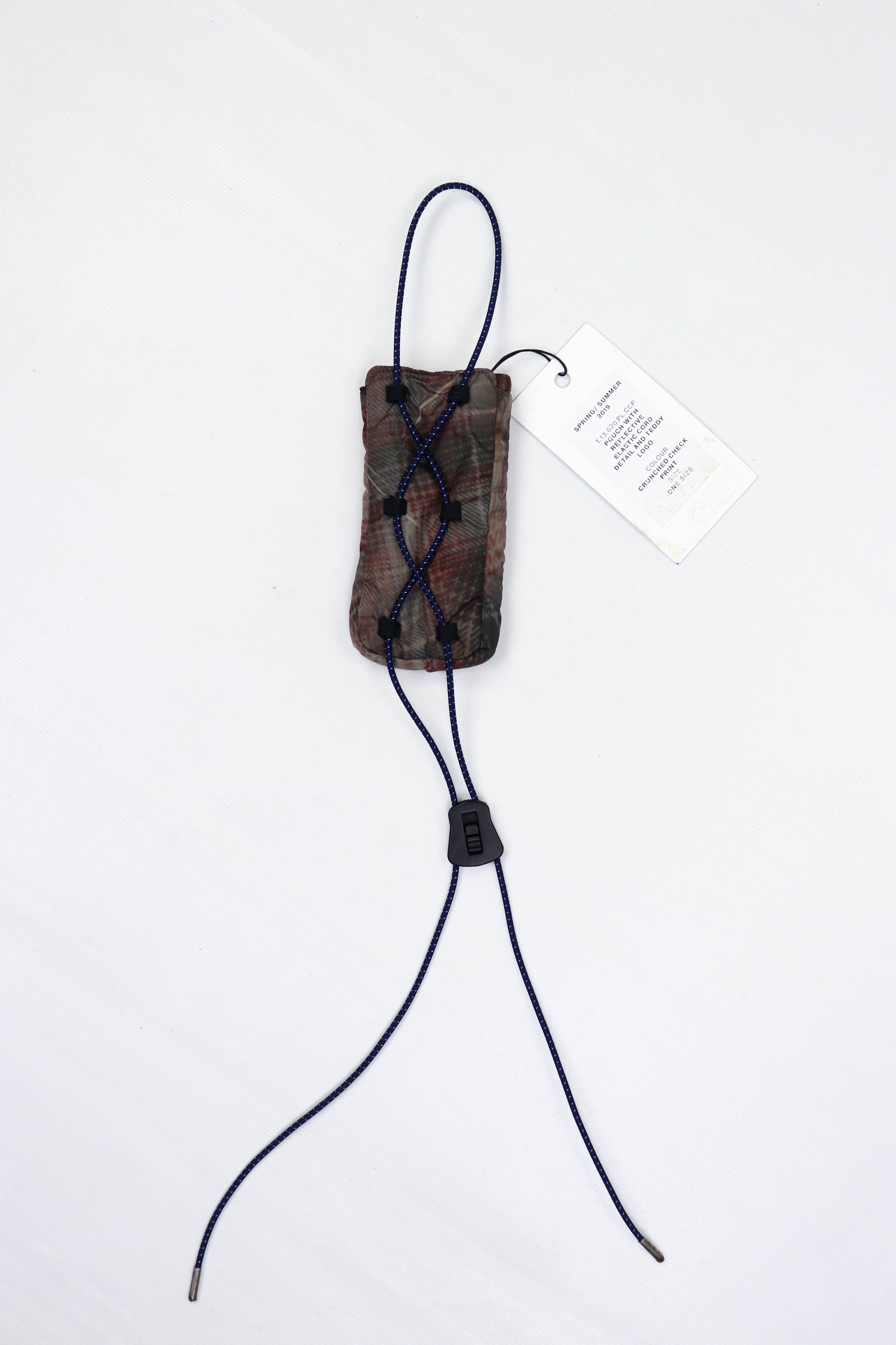 Tonsure Tonsure S/S 2019 Crunched Check Elastic Cord Detail Pouch Size ONE SIZE - 3 Thumbnail