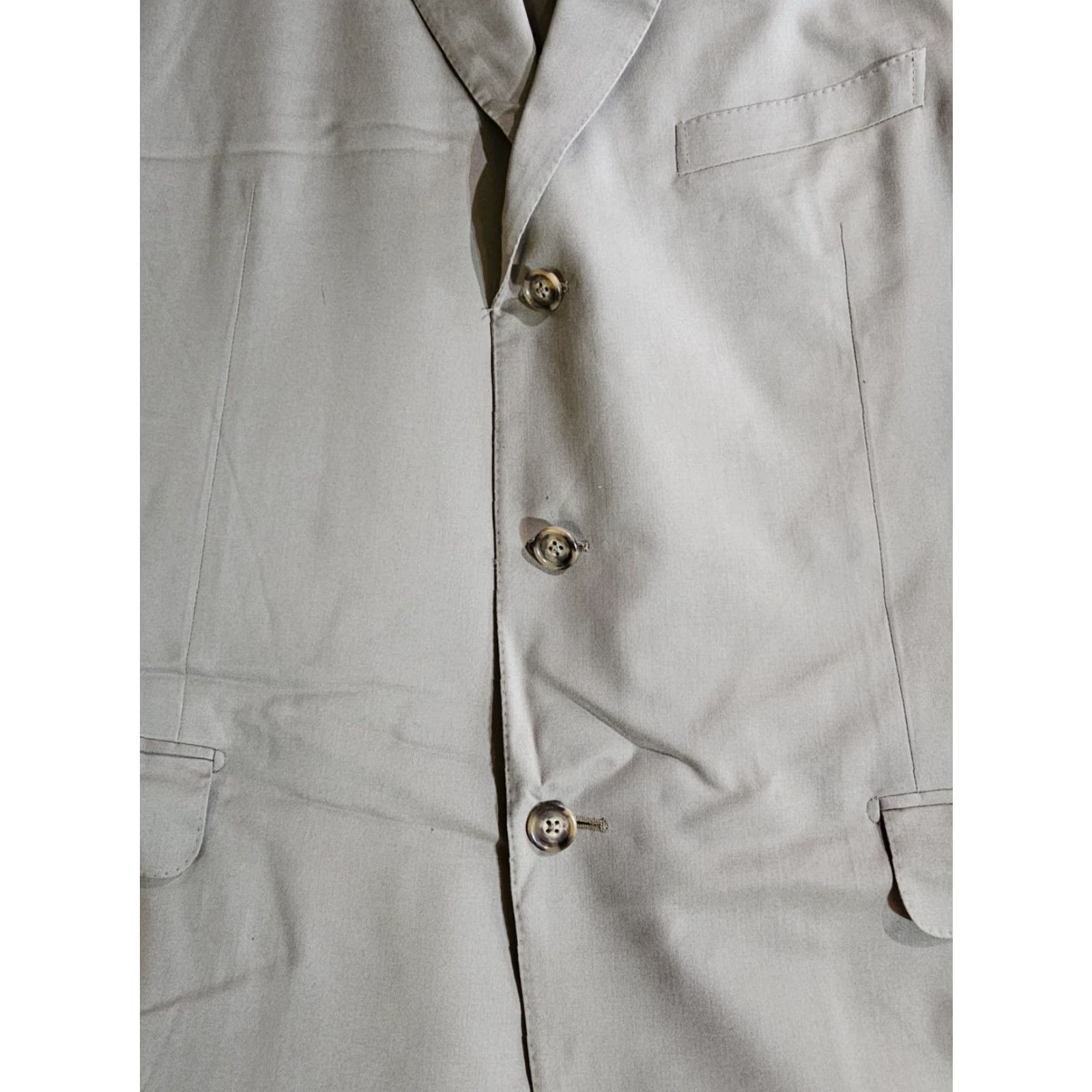 Ermenegildo Zegna Ermenegildo Zegna Blazer Men 48 Long Beige Wool Solid Signature 100% Light Size 48R - 3 Thumbnail