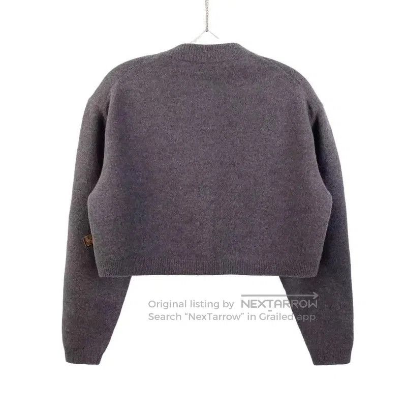 Louis Vuitton Louis Vuitton Gray Wool Cropped Cardigan . Size XS / US 0-2 / IT 36-38 - 2 Thumbnail