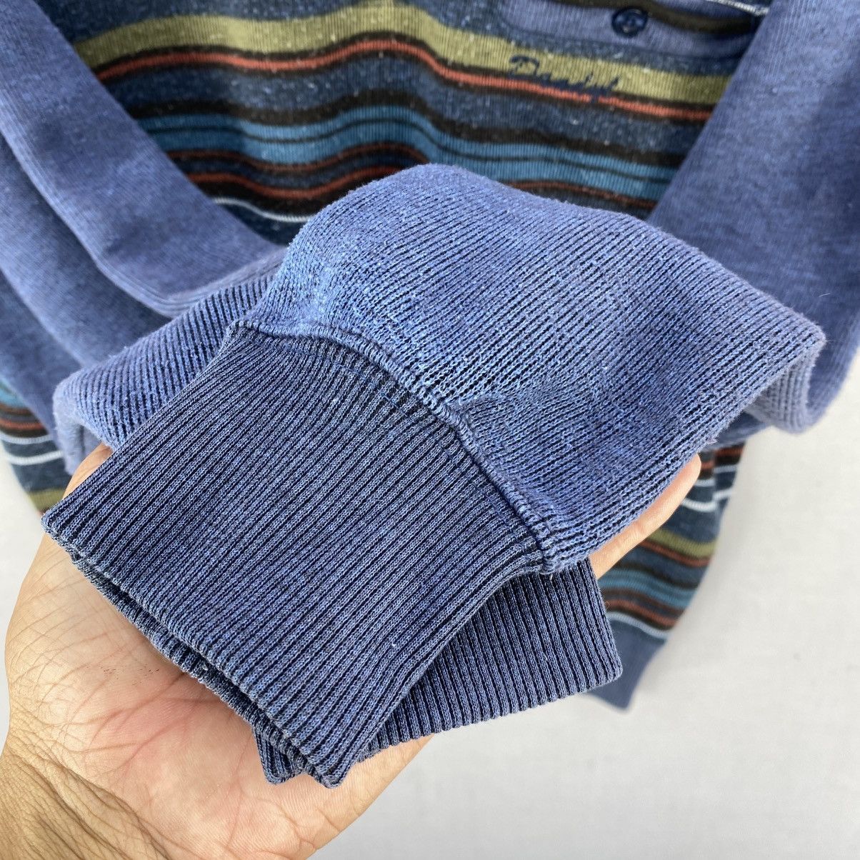 Japanese Brand Vintage Dandyl Striped Half-Zip Knit Sweater Pullover Size US M / EU 48-50 / 2 - 11 Thumbnail